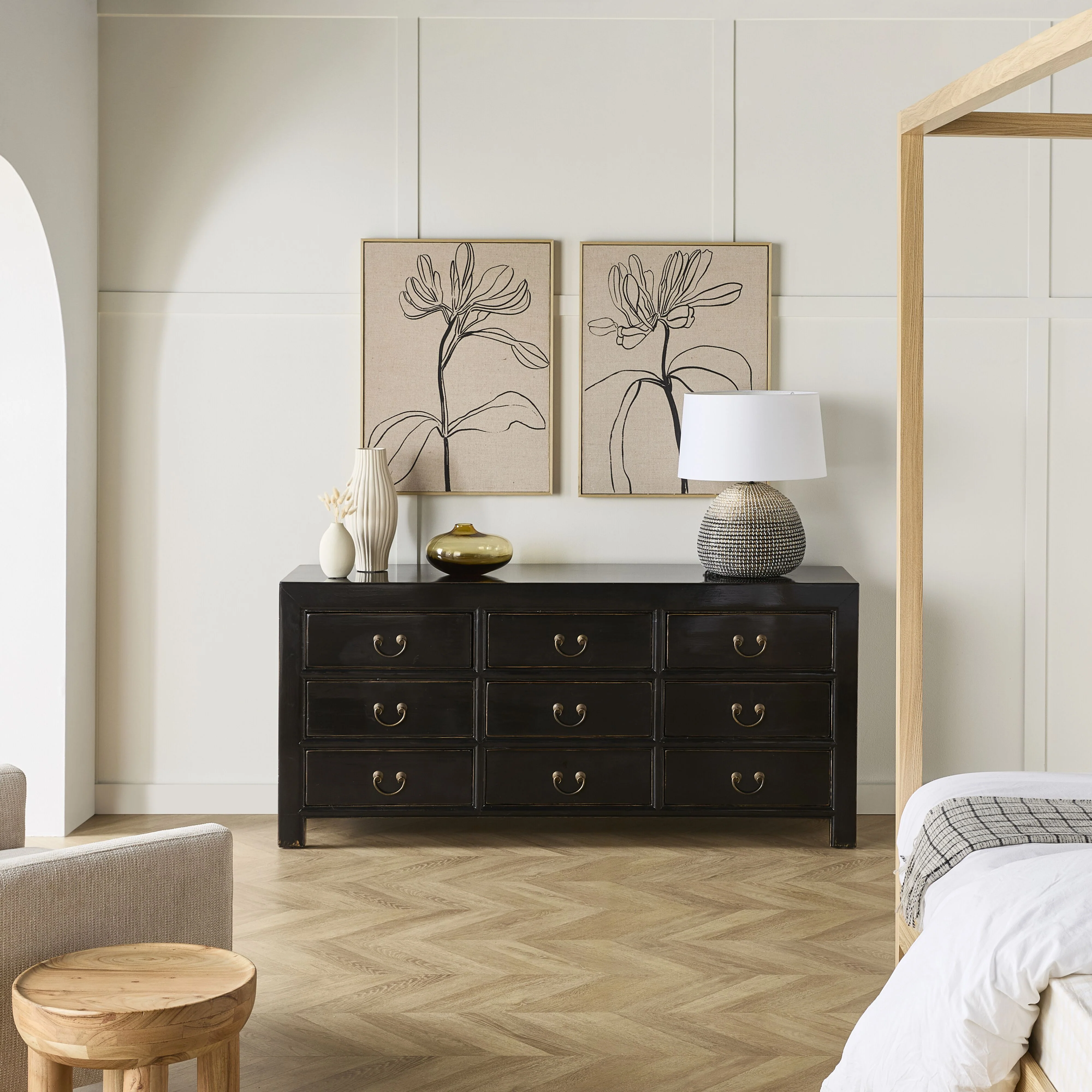 Sansha 9 Drawer Chest Black - Image 7