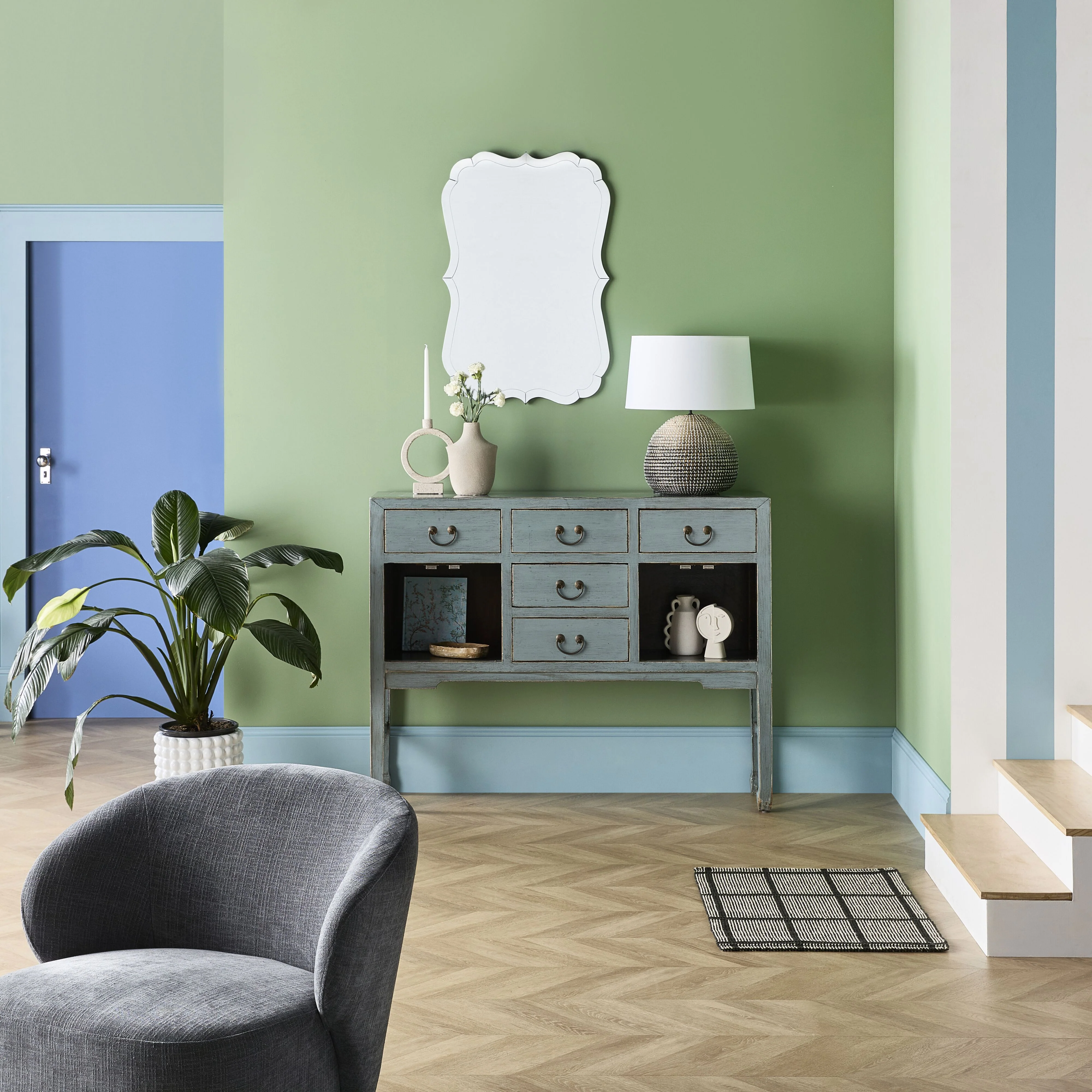 Sansha Console 5 Drawer 4 Door Dove Grey - Image 12