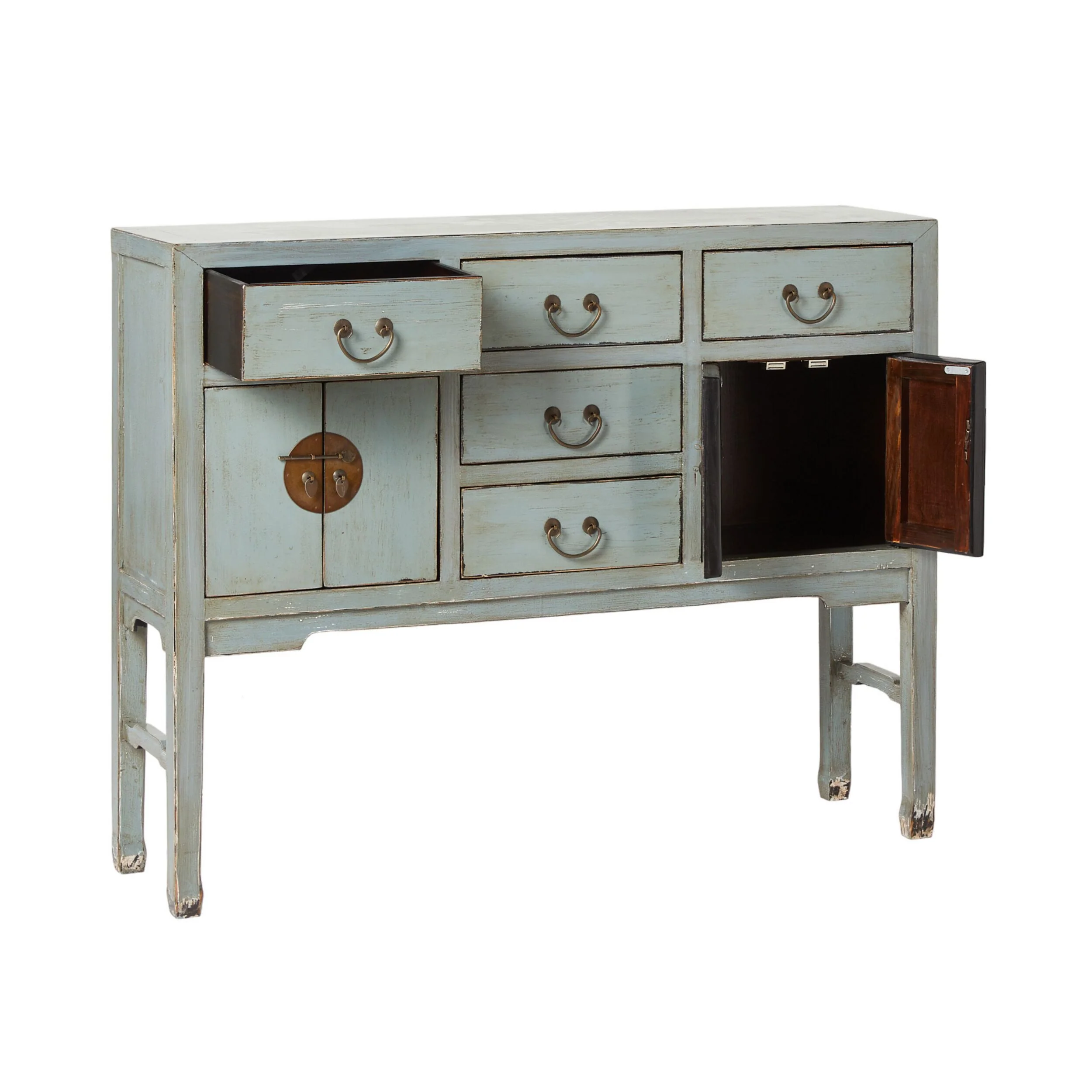 Sansha Console 5 Drawer 4 Door Dove Grey - Image 3