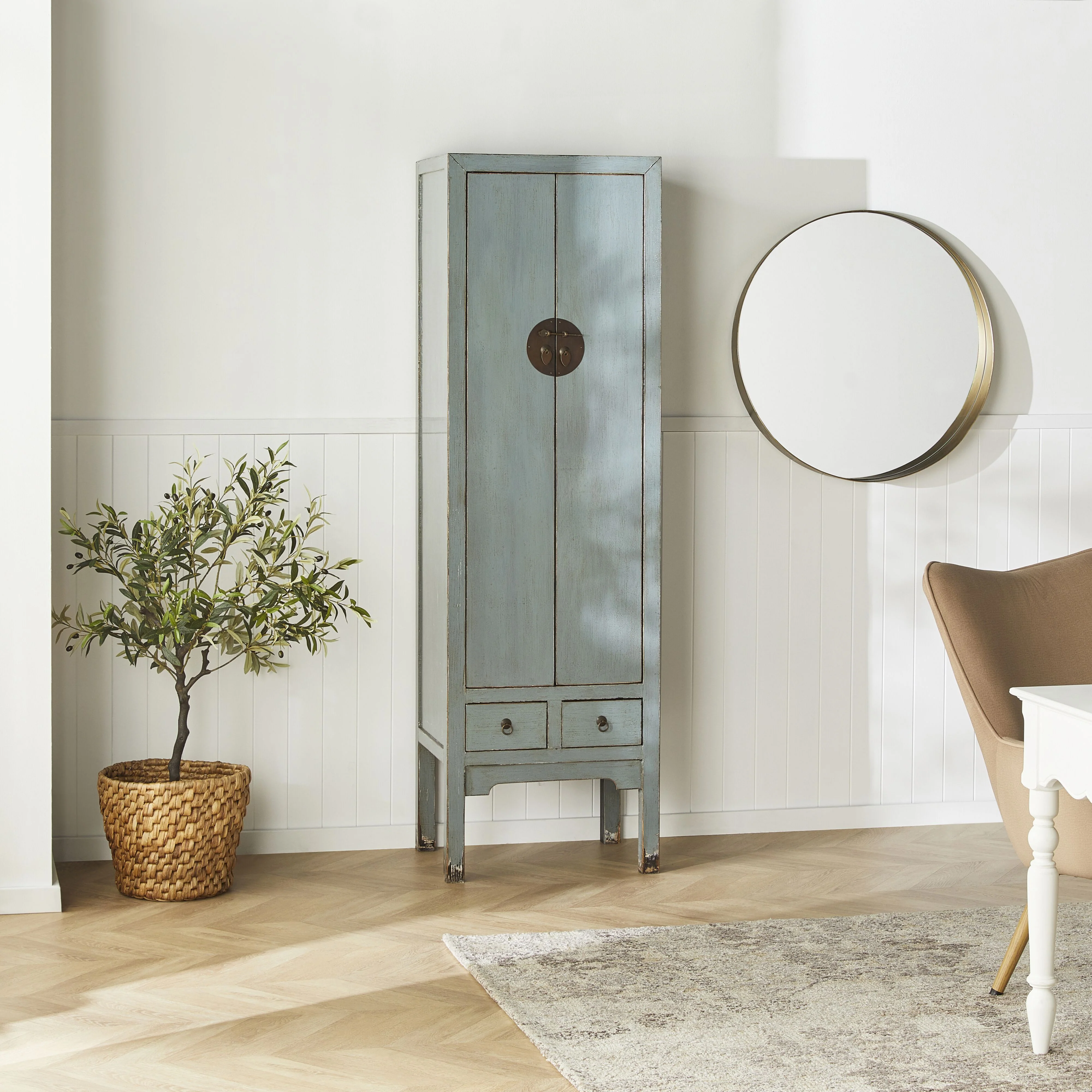 Sansha Narrow Wedding Cabinet Dove Grey - Image 10