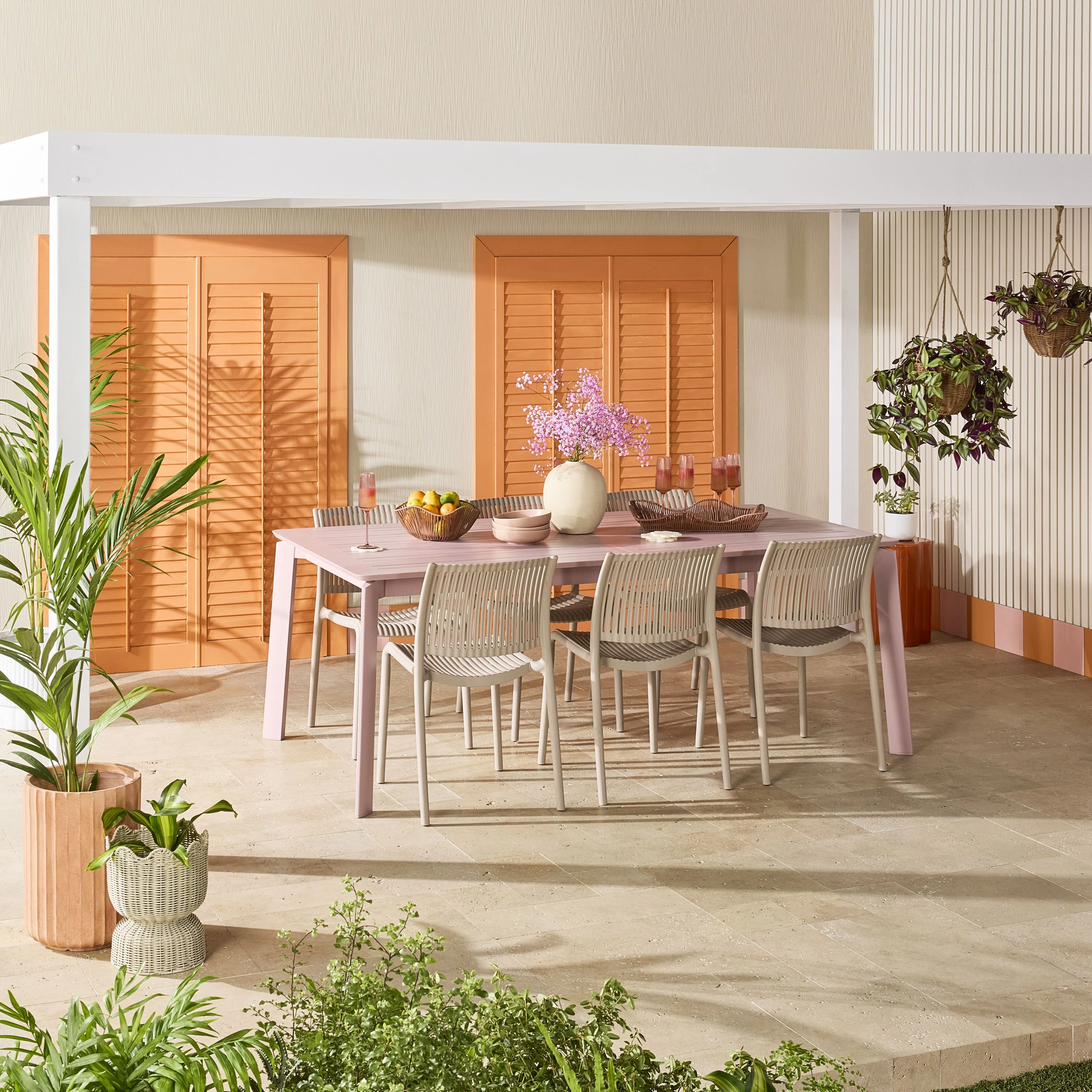 Santana Aluminium Extension Table Rose Pink 200/300cm - Image 14