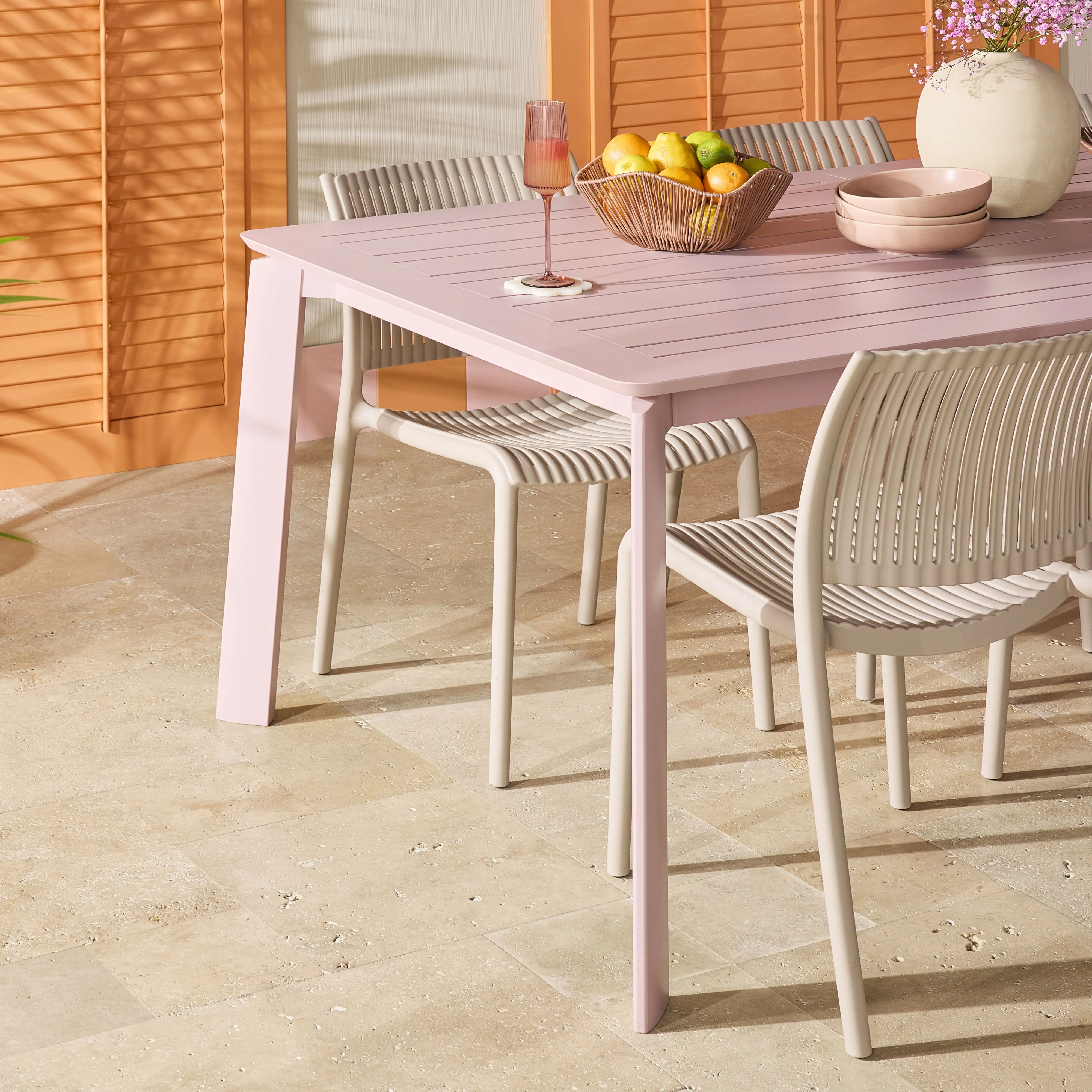 Santana Aluminium Extension Table Rose Pink 200/300cm - Image 15
