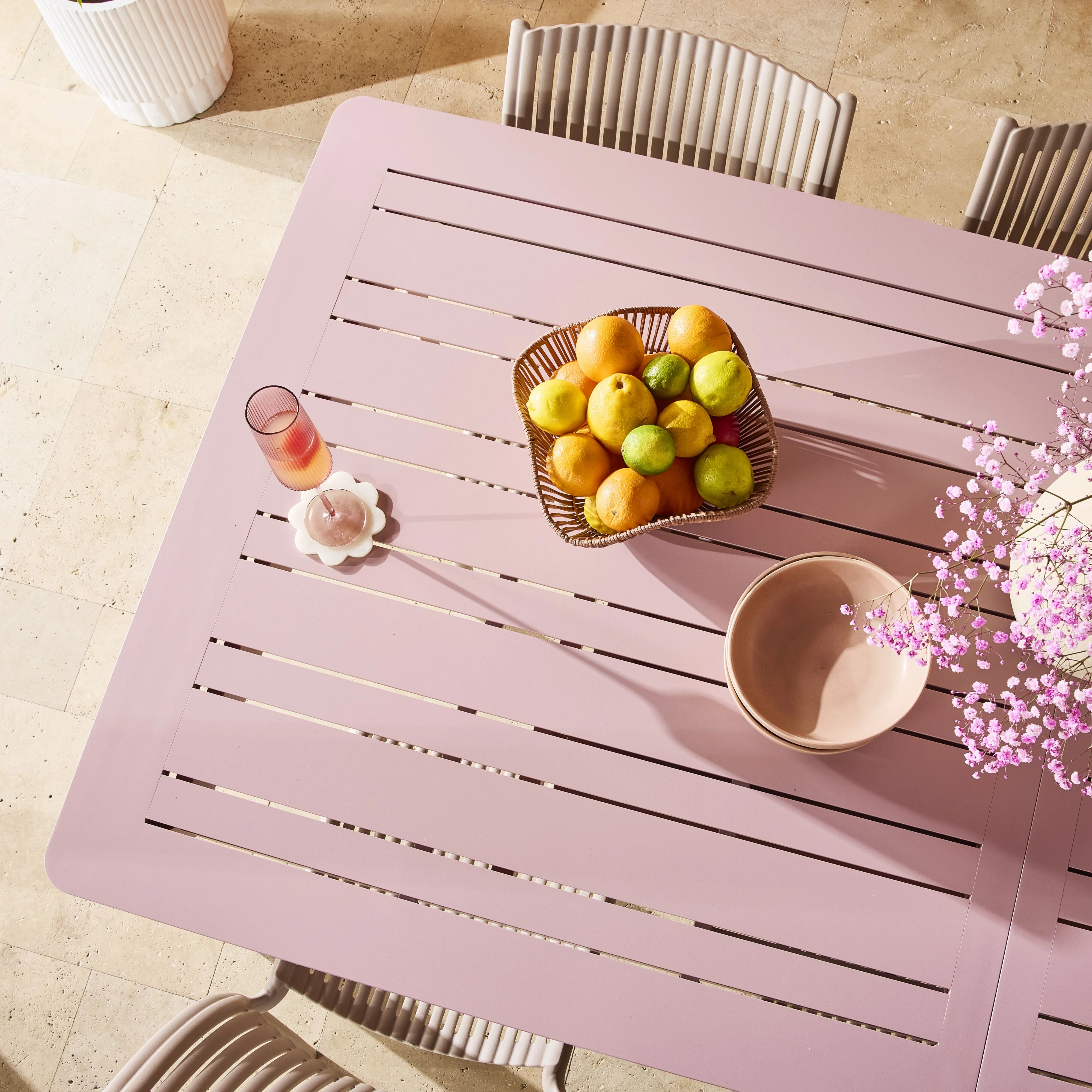 Santana Aluminium Extension Table Rose Pink 200/300cm - Image 17
