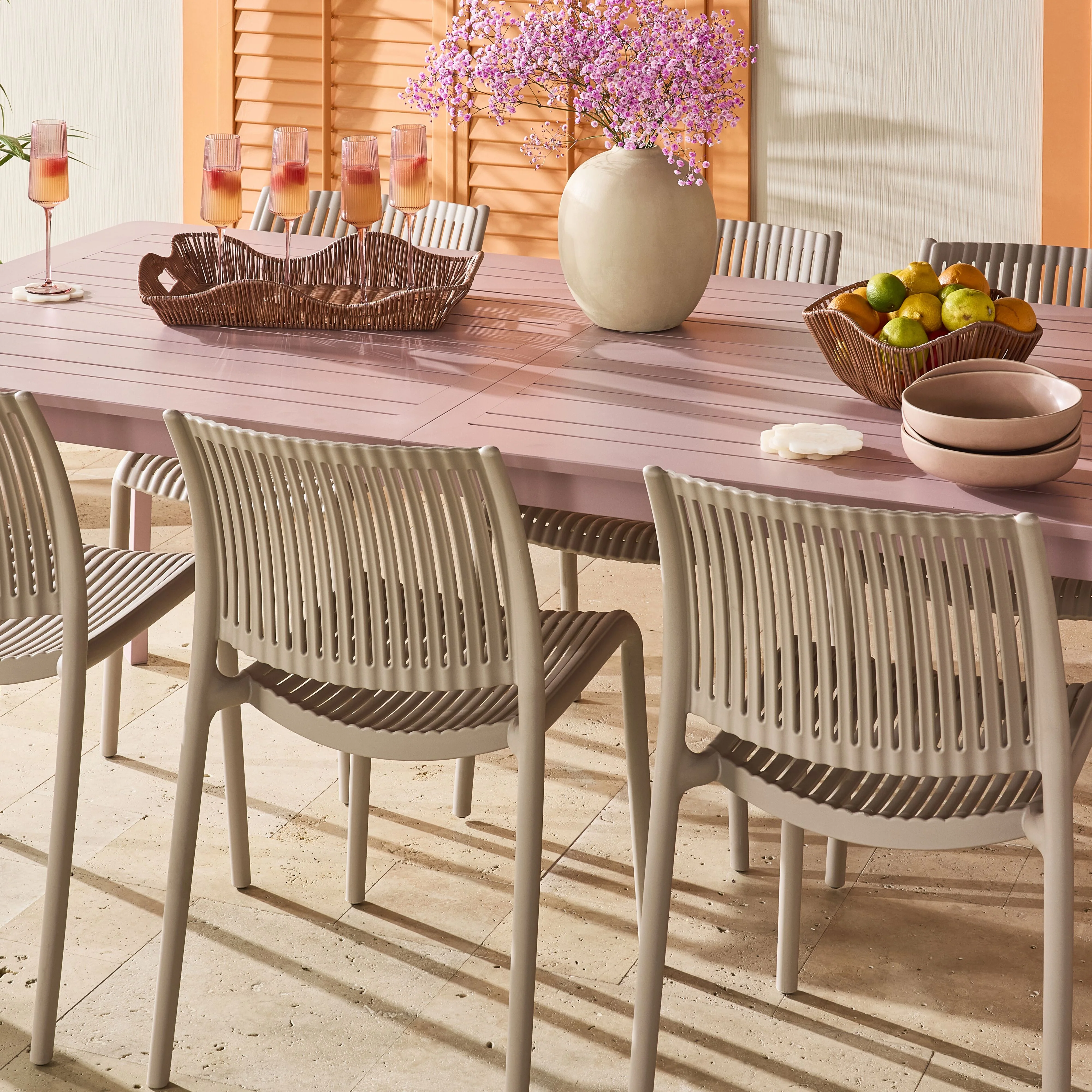Santana Aluminium Extension Table Rose Pink 200/300cm - Image 18