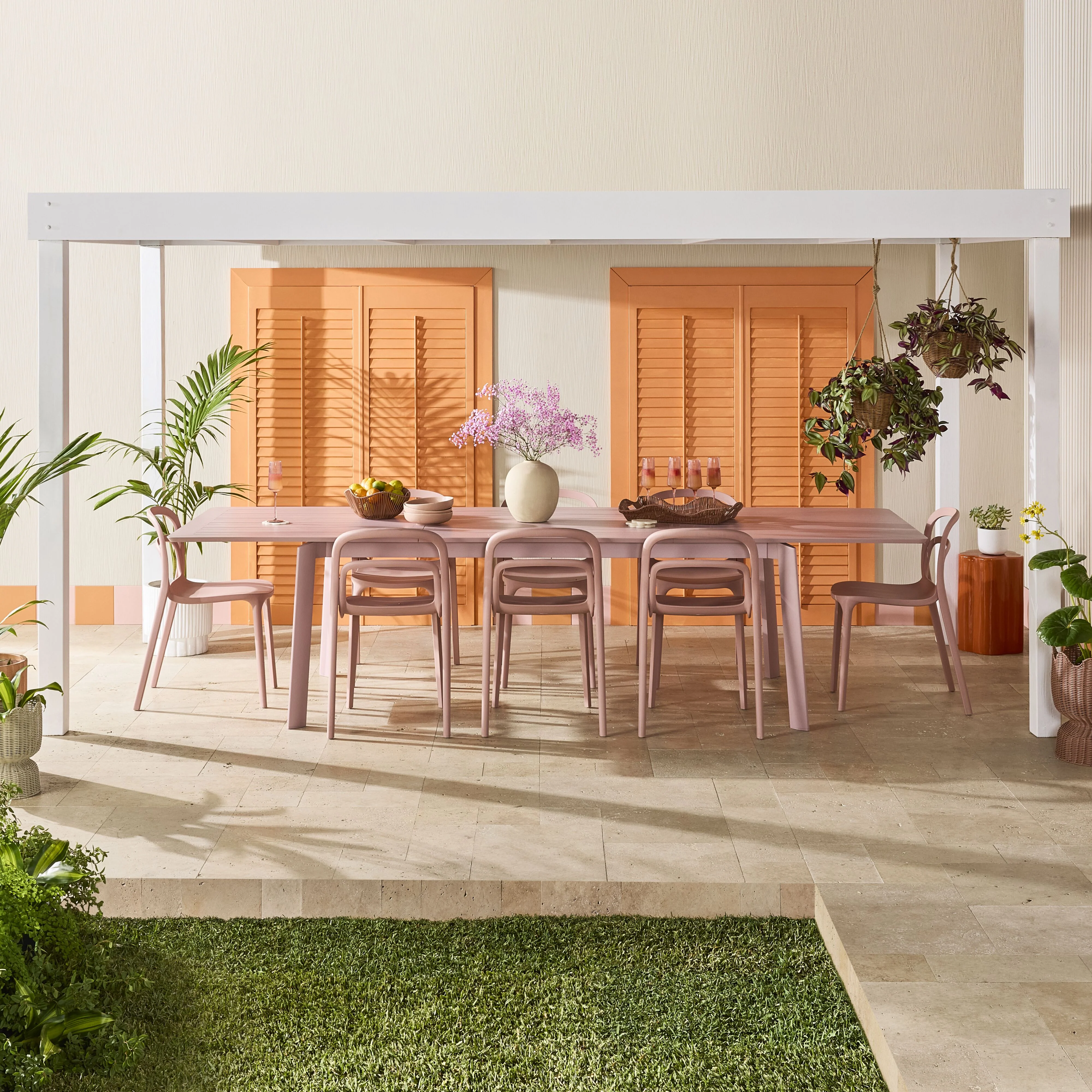 Santana Aluminium Extension Table Rose Pink 200/300cm - Image 19