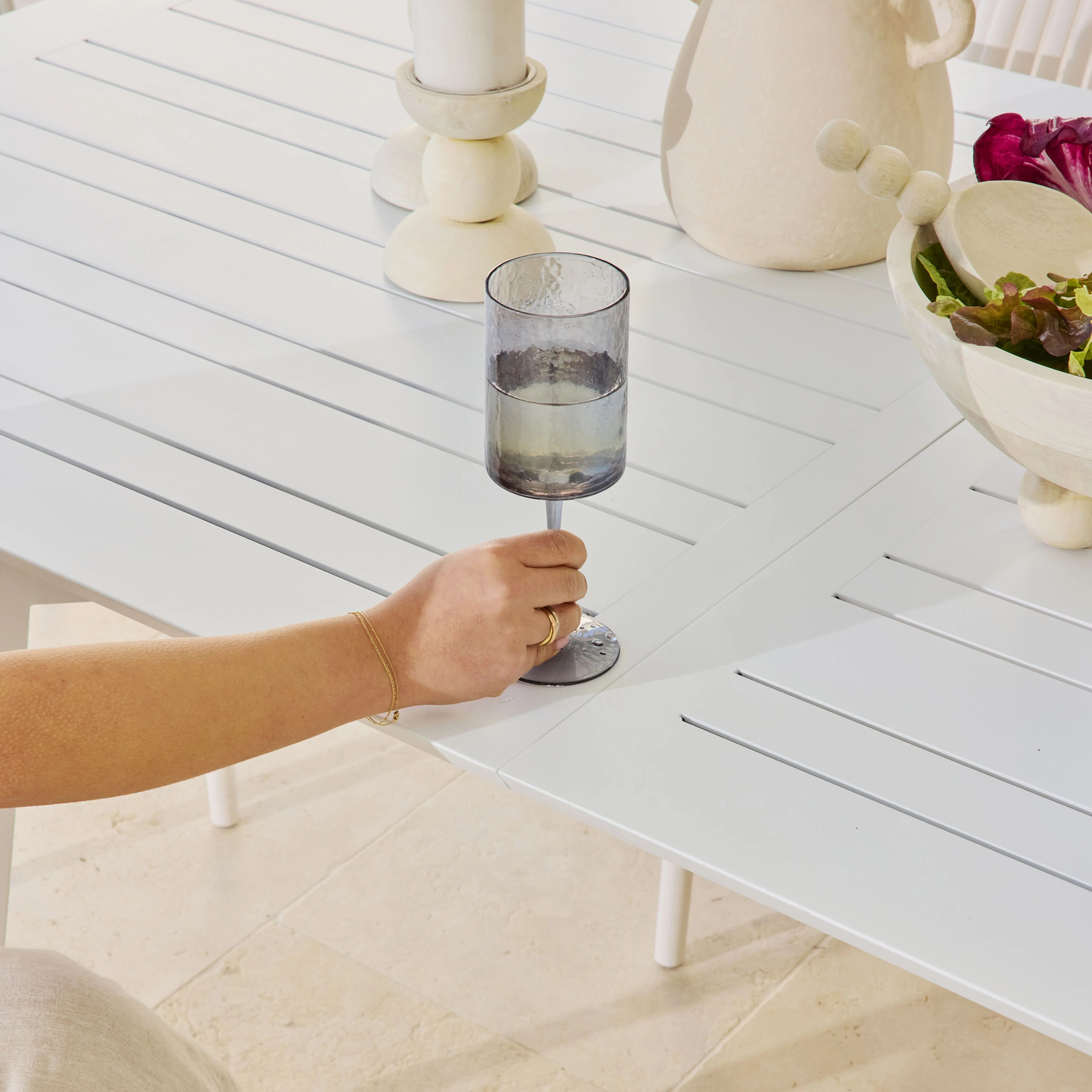 Santana Aluminium Extension Table White 200/300cm - Image 12
