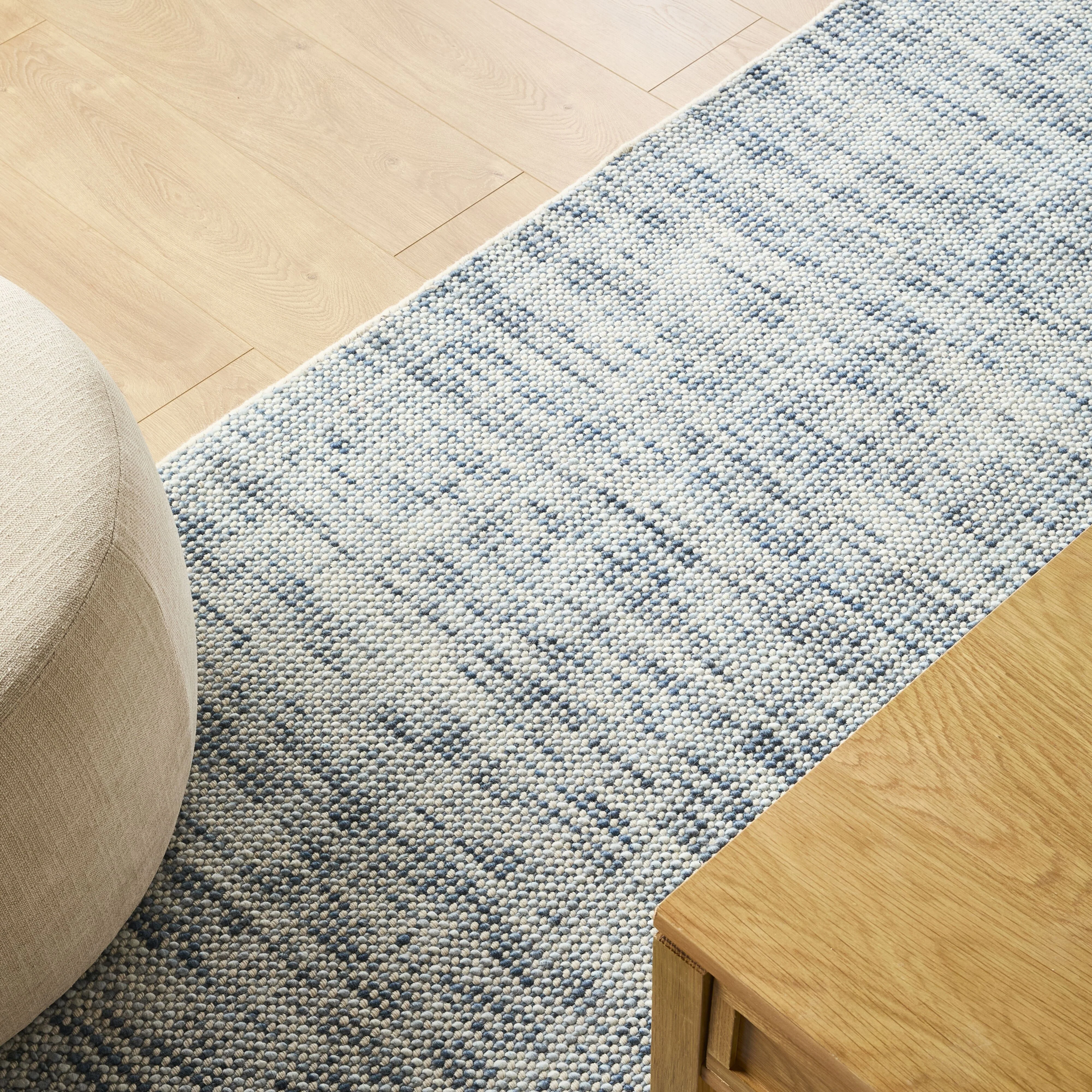 Santos Handloom Blue NZ Wool Rug 240x300cm - Image 6