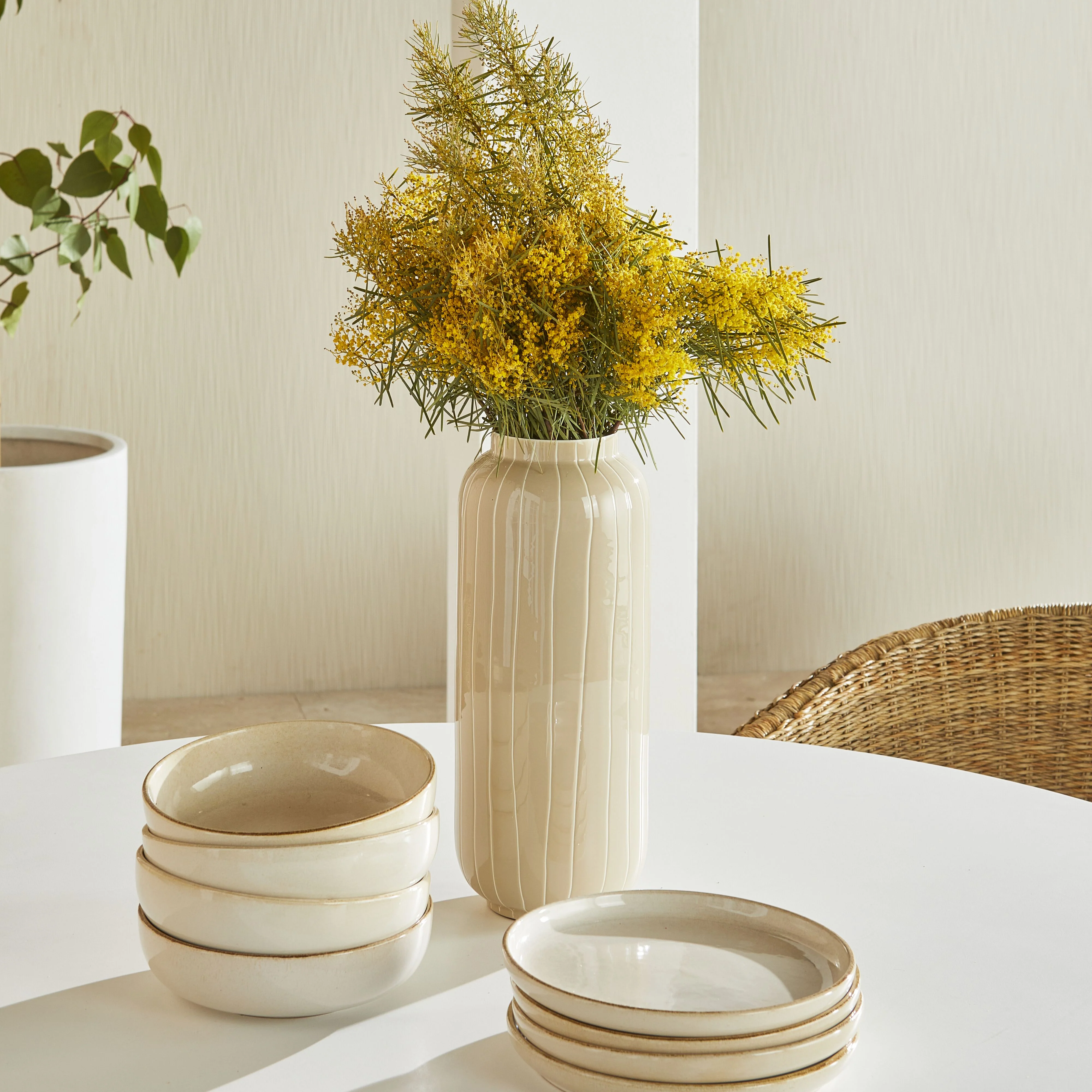 Sarra Vase Taupe 13x13x32cm - Image 8