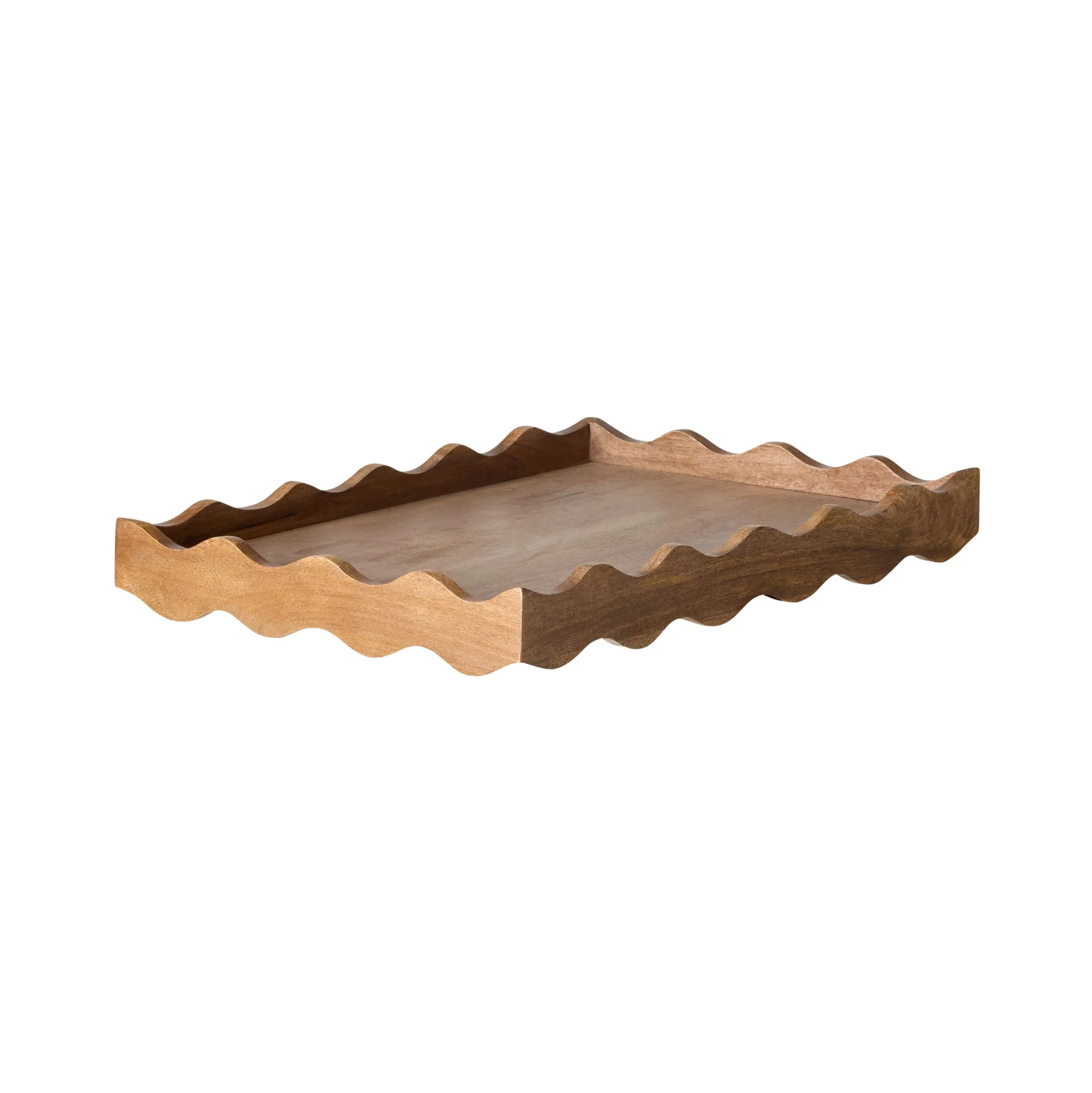 Sati Scalloped Large Wooden Tray - Image 2