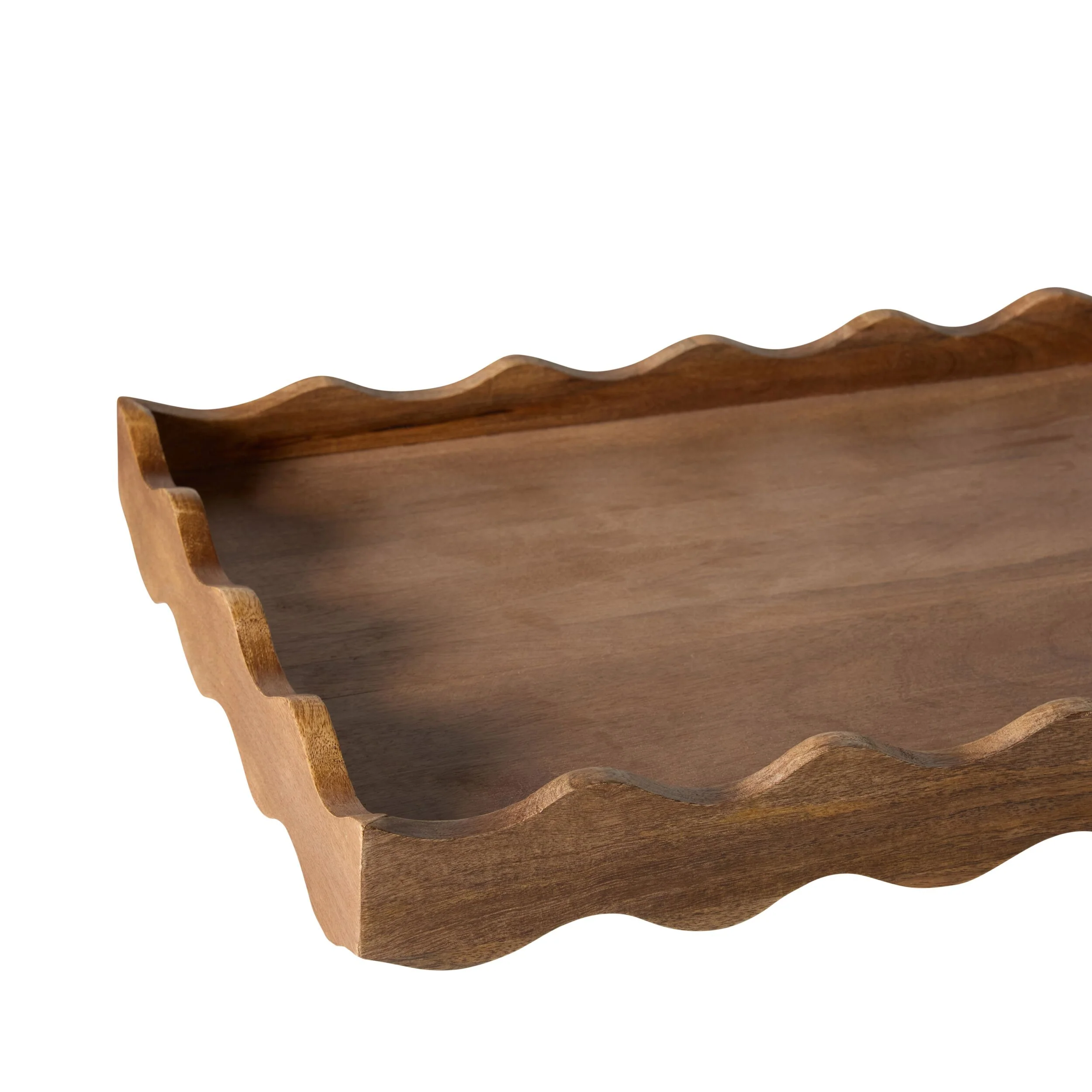 Sati Scalloped Large Wooden Tray - Image 3