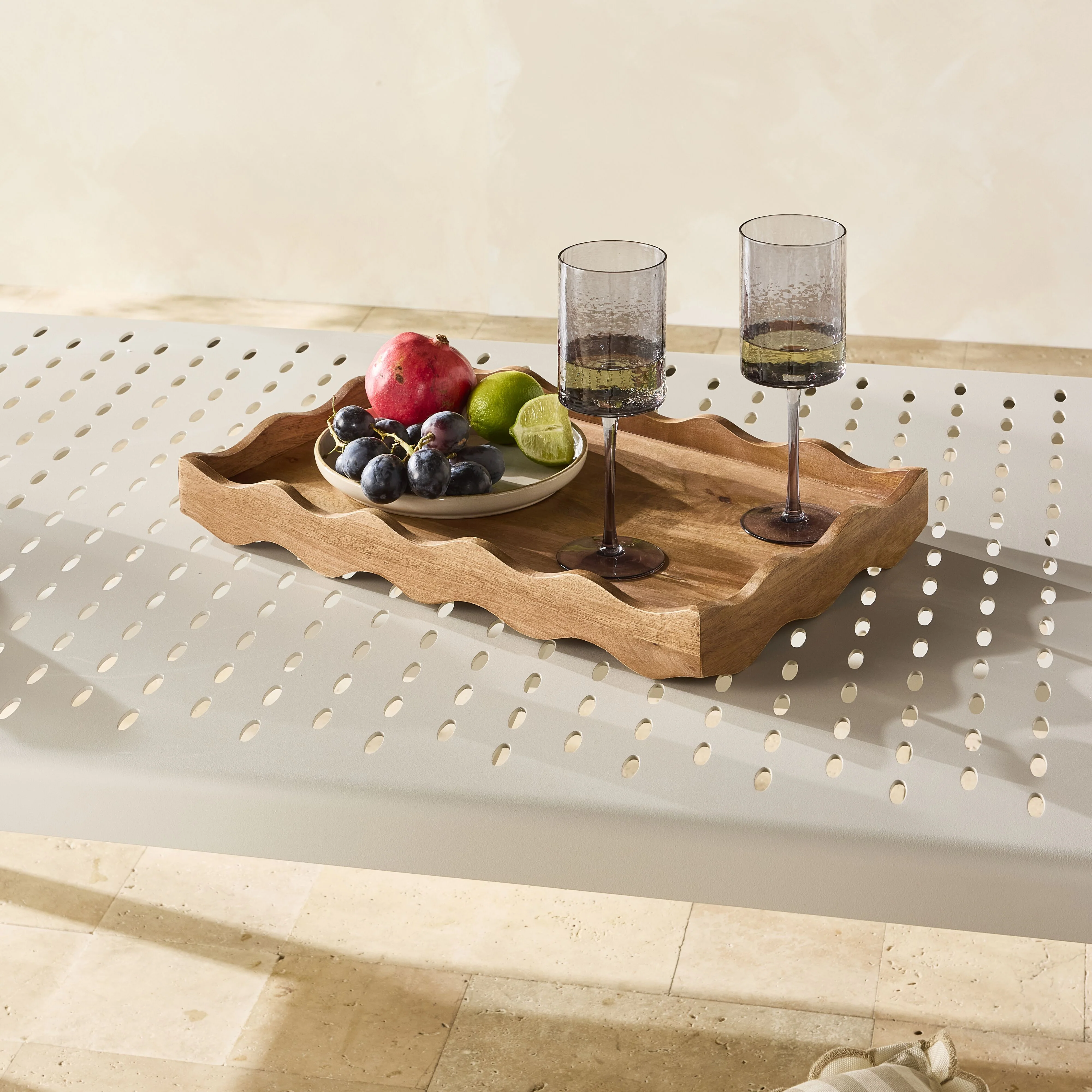 Sati Scalloped Medium Wooden Tray - Image 5