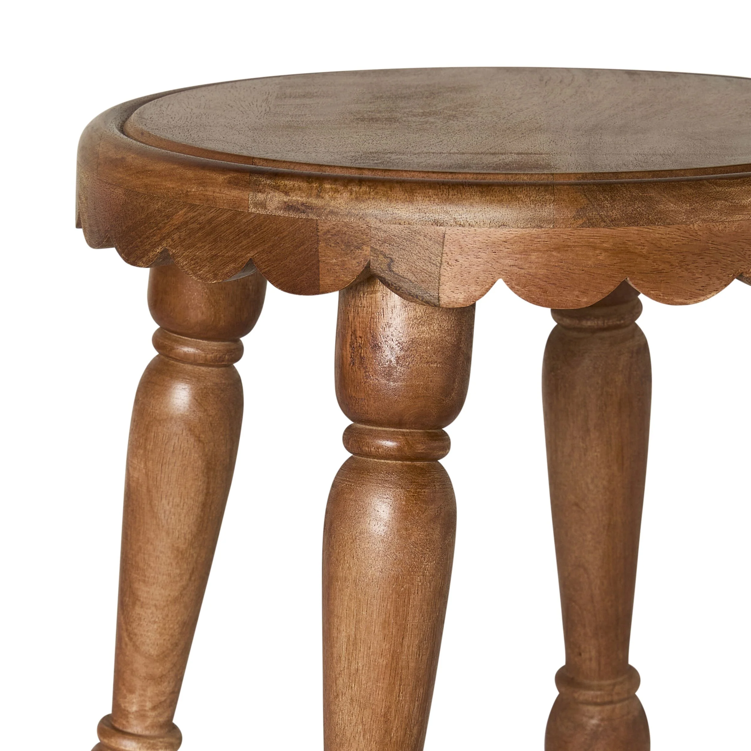 Sati Scalloped Wooden Plant Table 41cm - Image 4