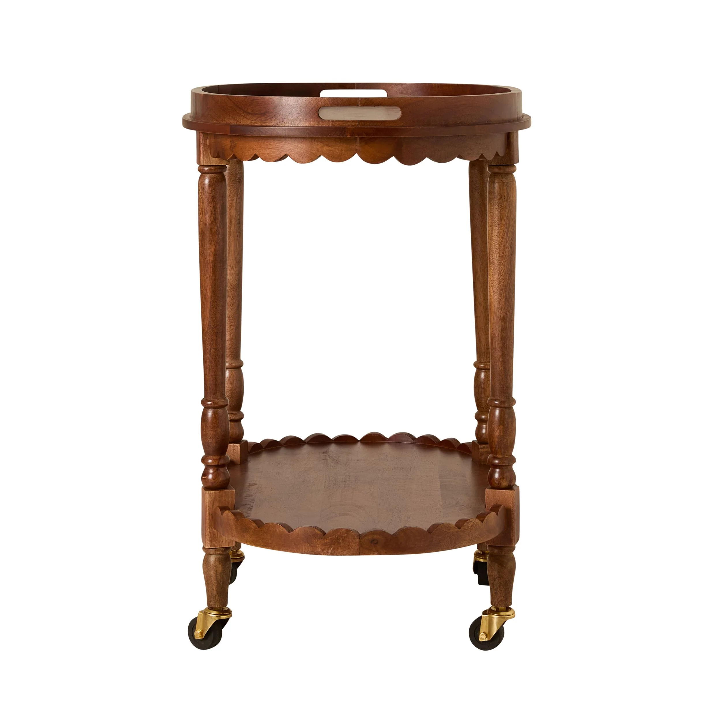 Sati Scalloped Wooden Trolley - Image 3