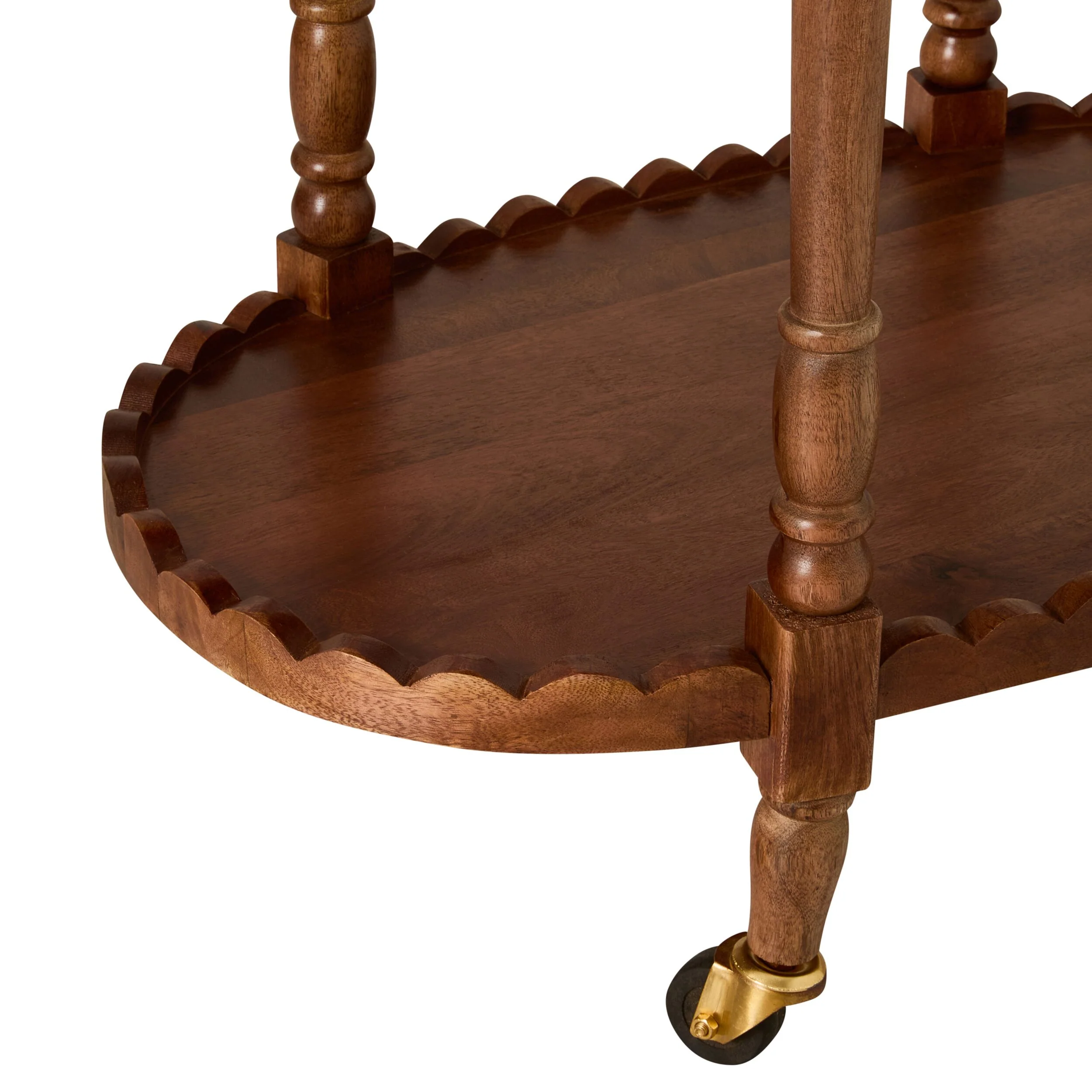 Sati Scalloped Wooden Trolley - Image 5