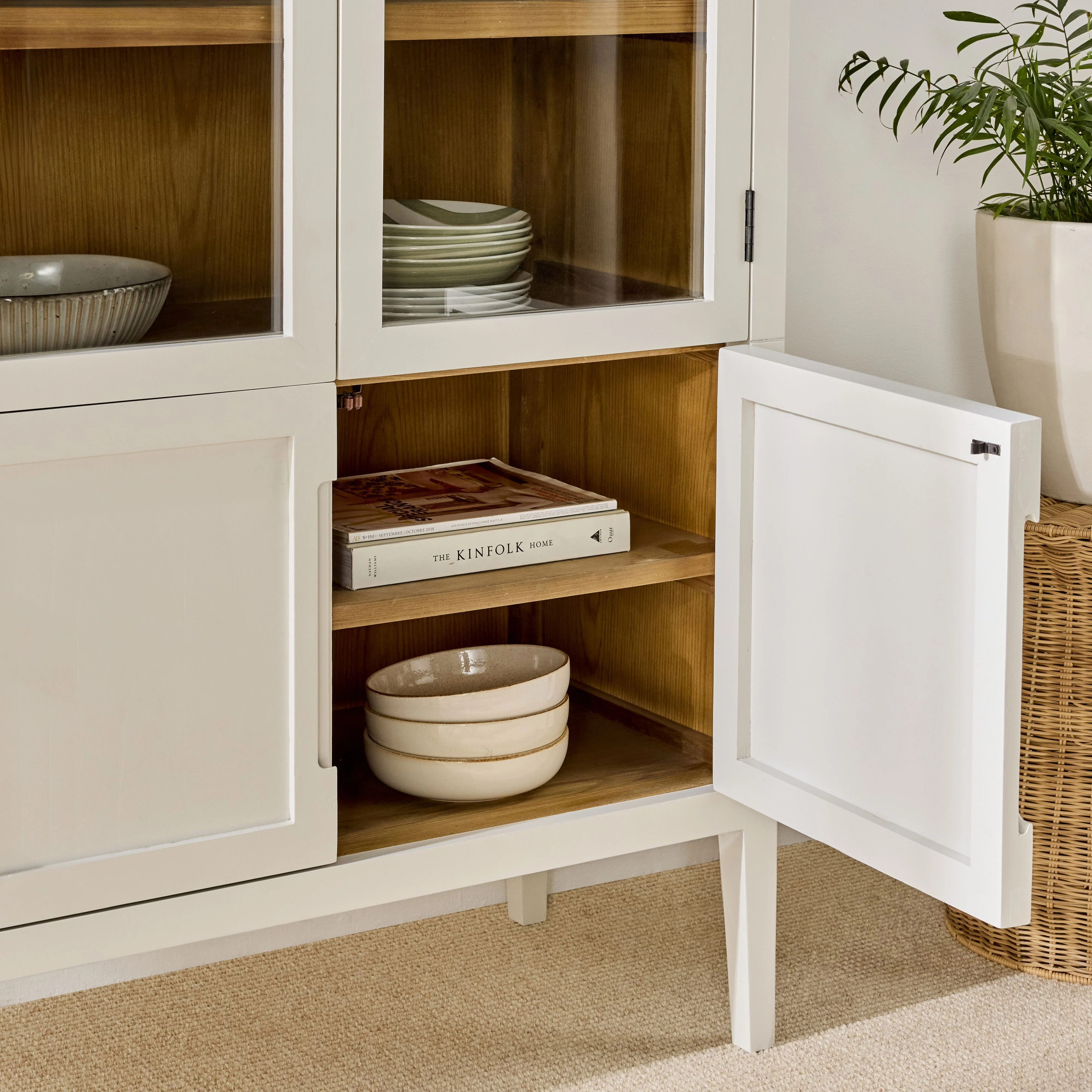 Serene Curved Display Cabinet White - Image 14