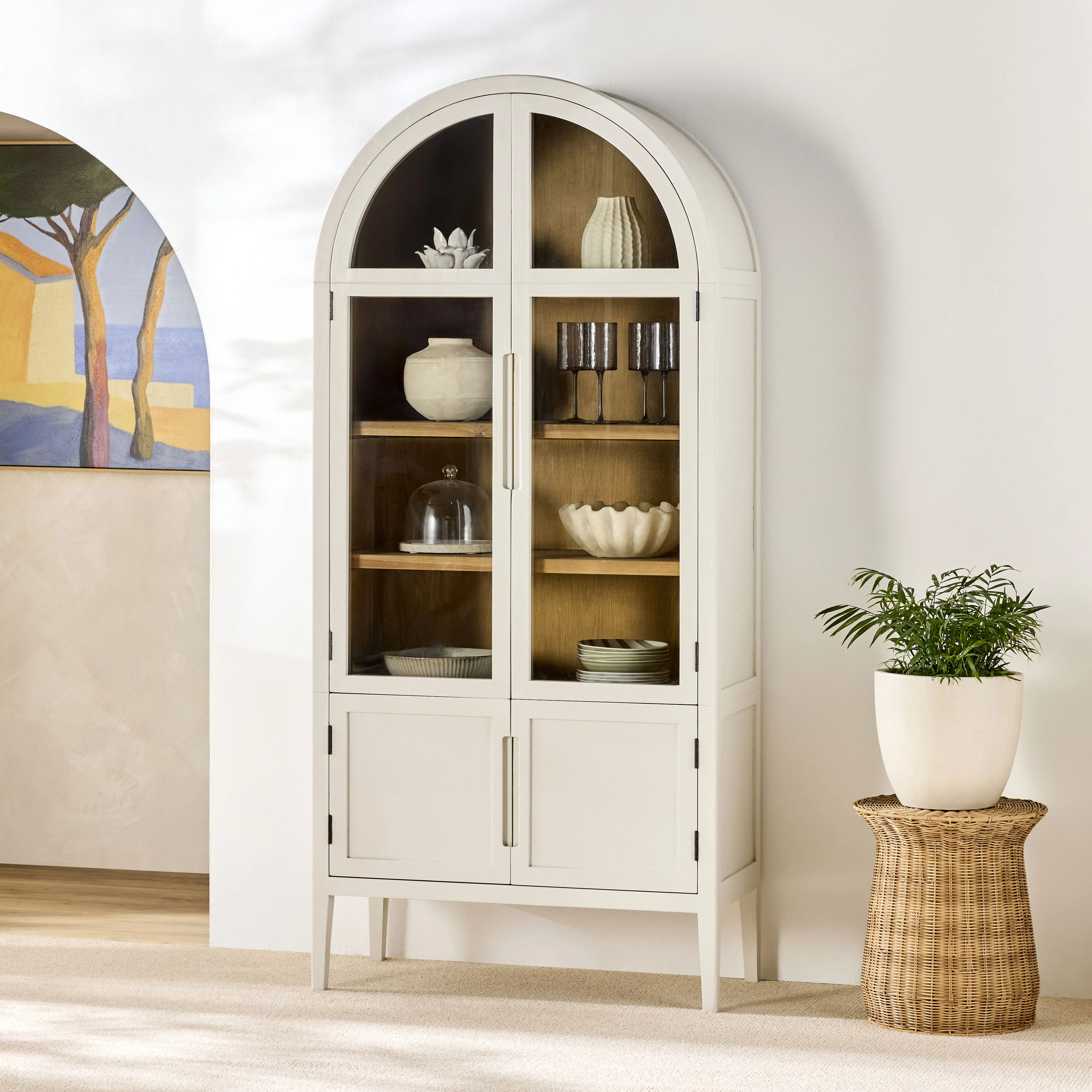 Serene Curved Display Cabinet White - Image 9