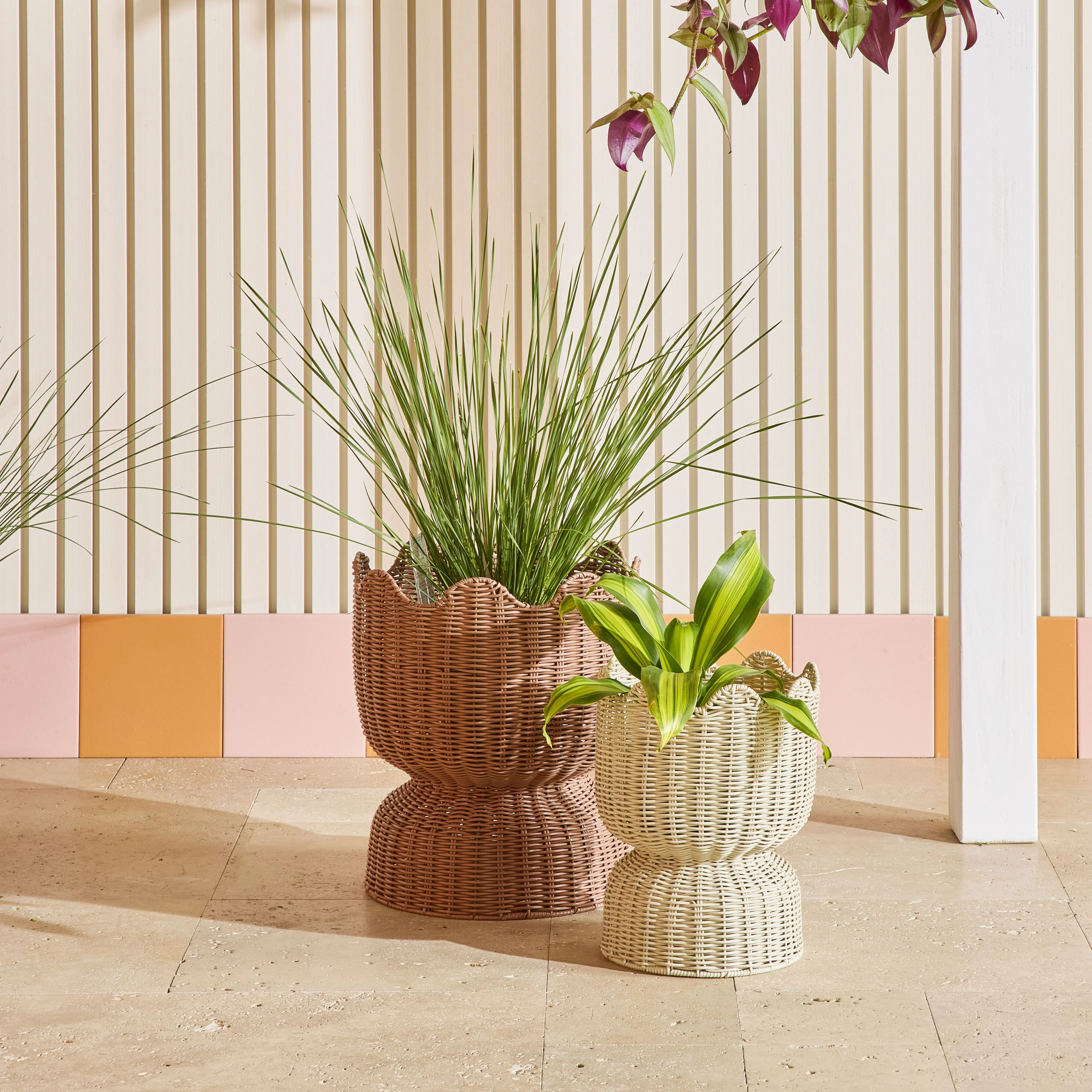 Sidney Woven Planter Small Stone - Image 5