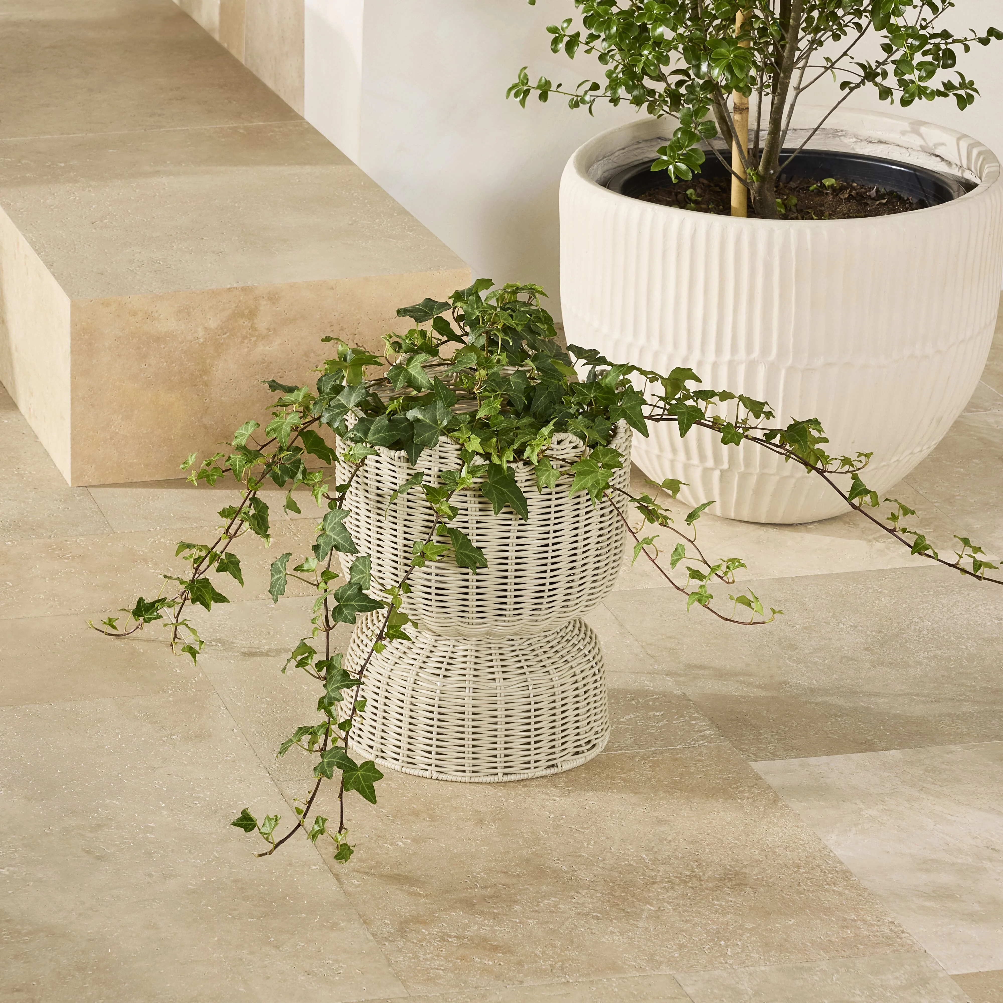 Sidney Woven Planter Small Stone - Image 6