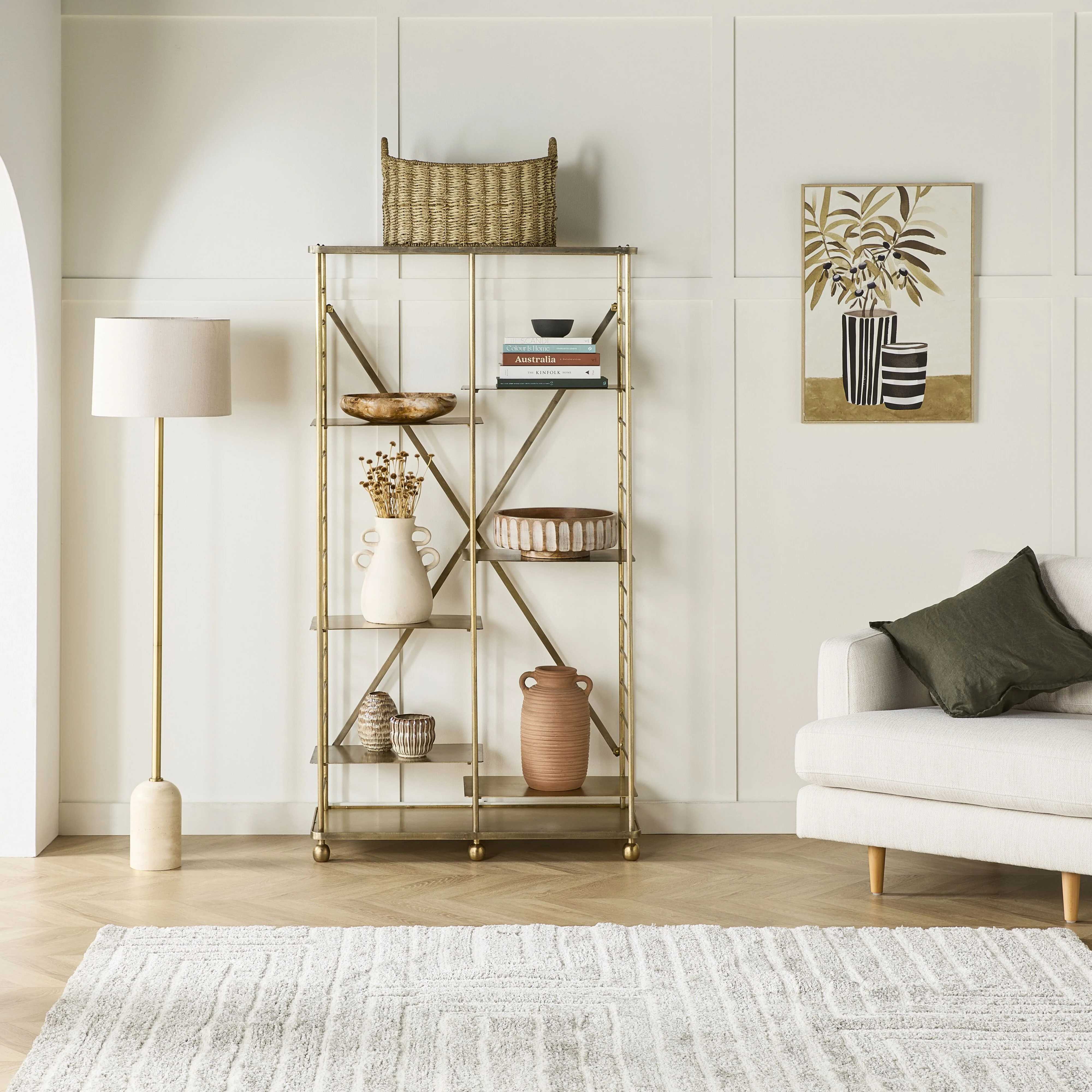 Siena Round Travertine Floor Lamp 155cm - Image 4