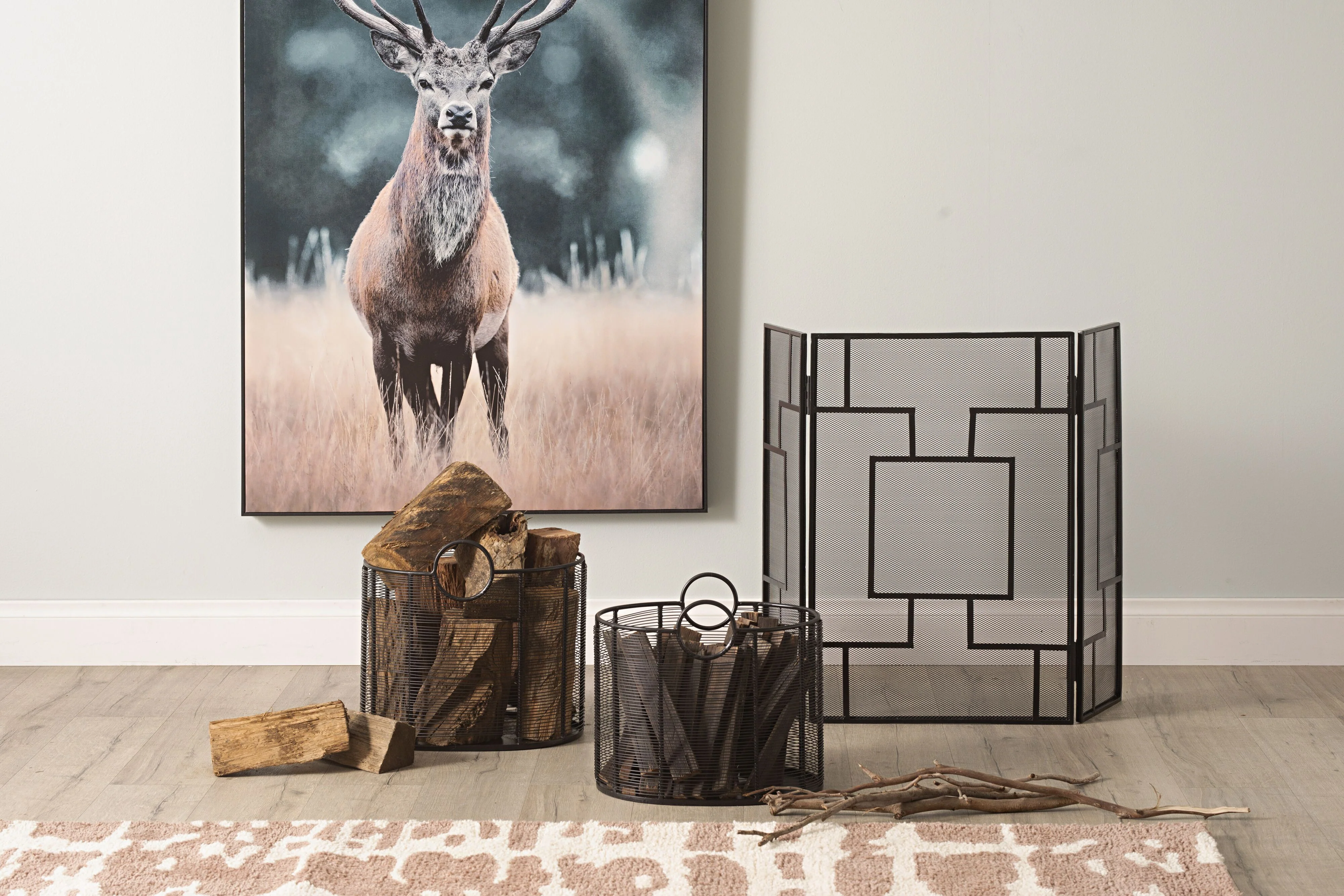 Simon The Stag Canvas Print 150x100cm - Image 4