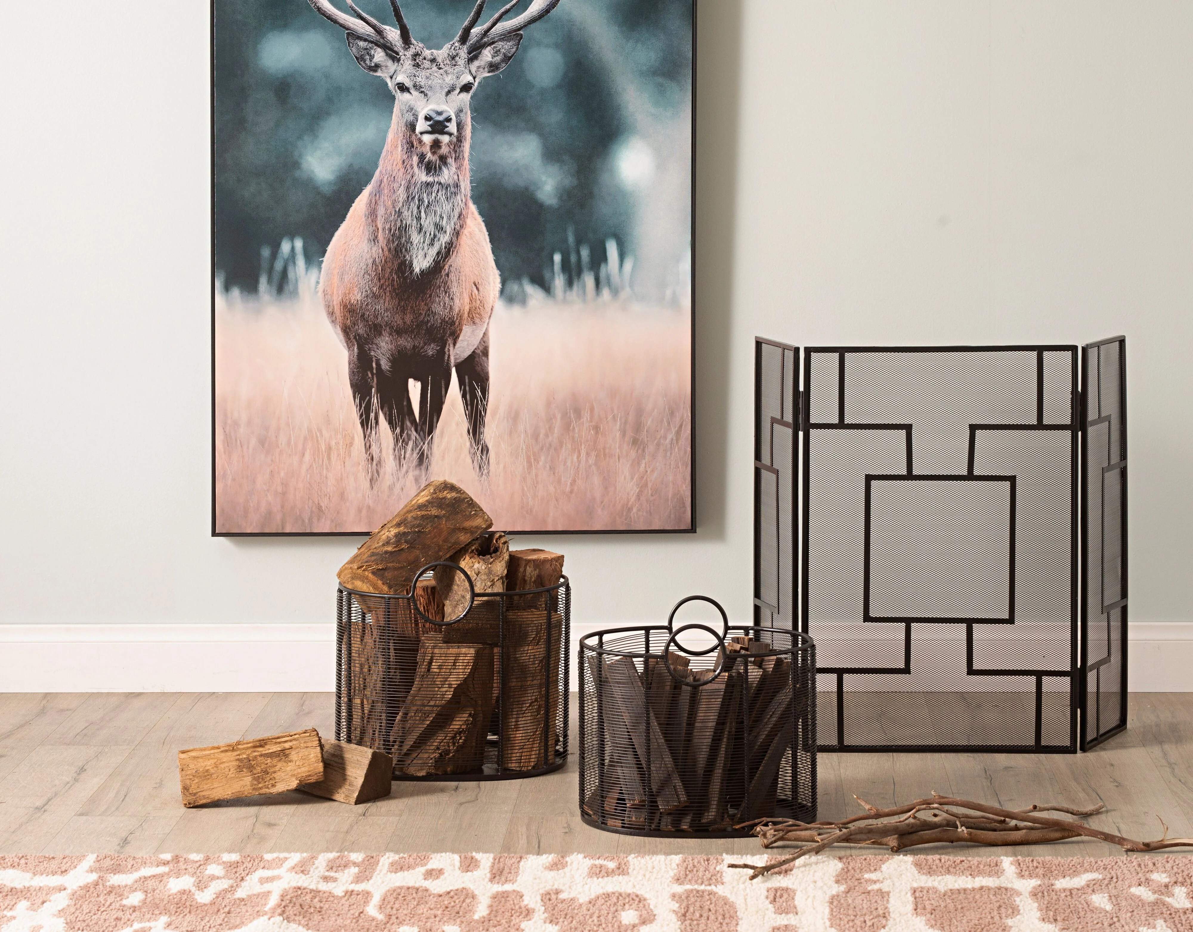 Simon The Stag Canvas Print 150x100cm - Image 5
