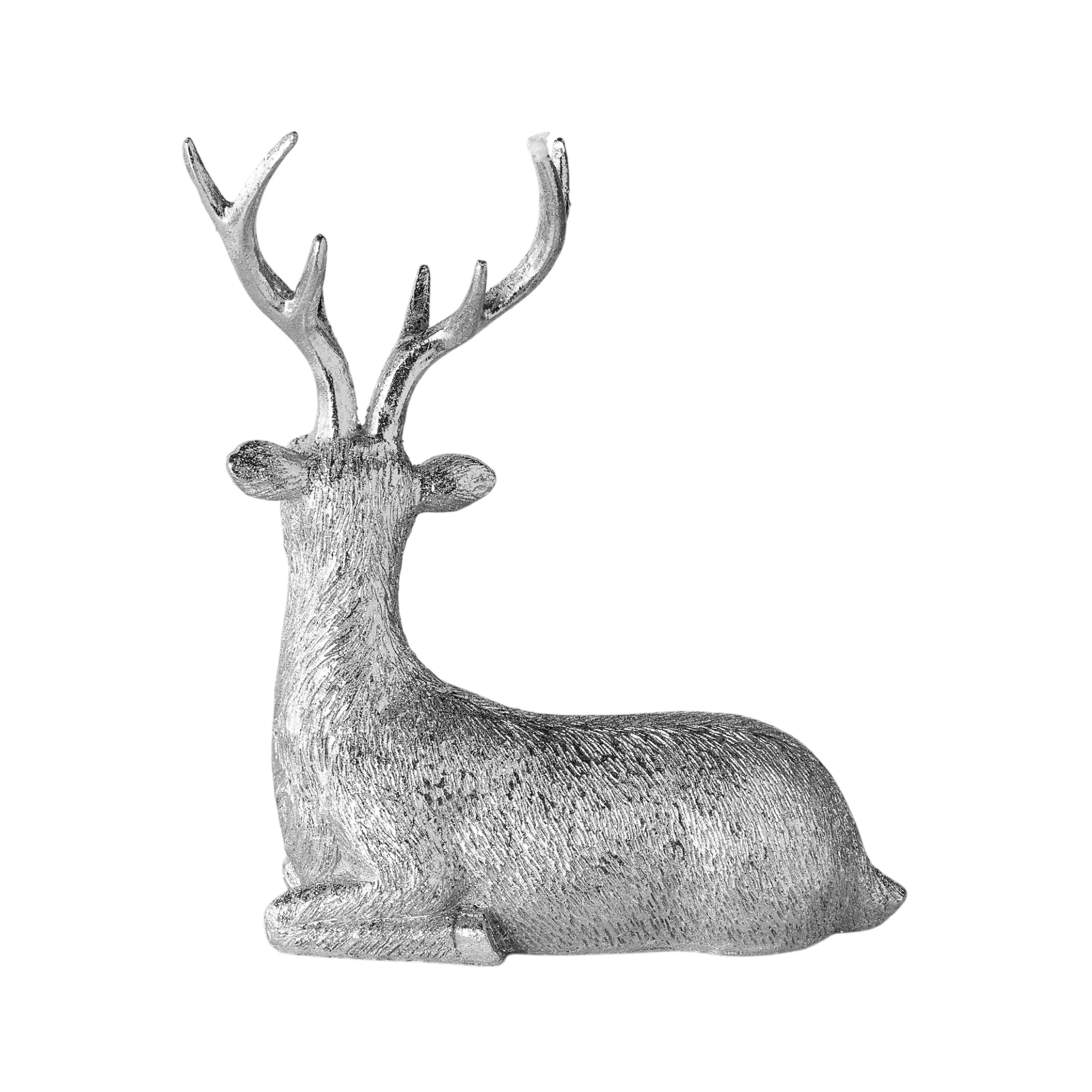 Sitting Deer Statue Silver 16x8x18cm - Image 3