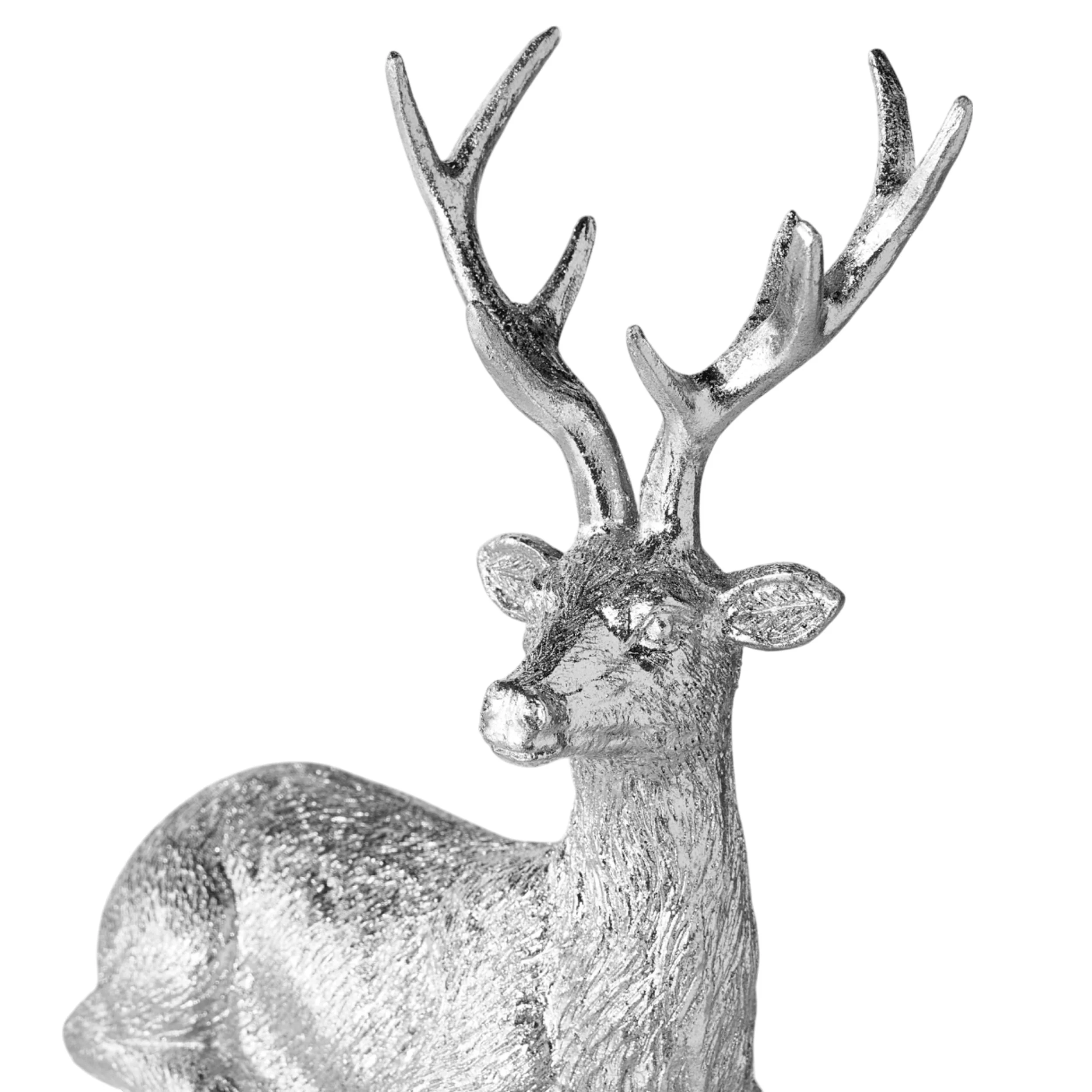 Sitting Deer Statue Silver 16x8x18cm - Image 4