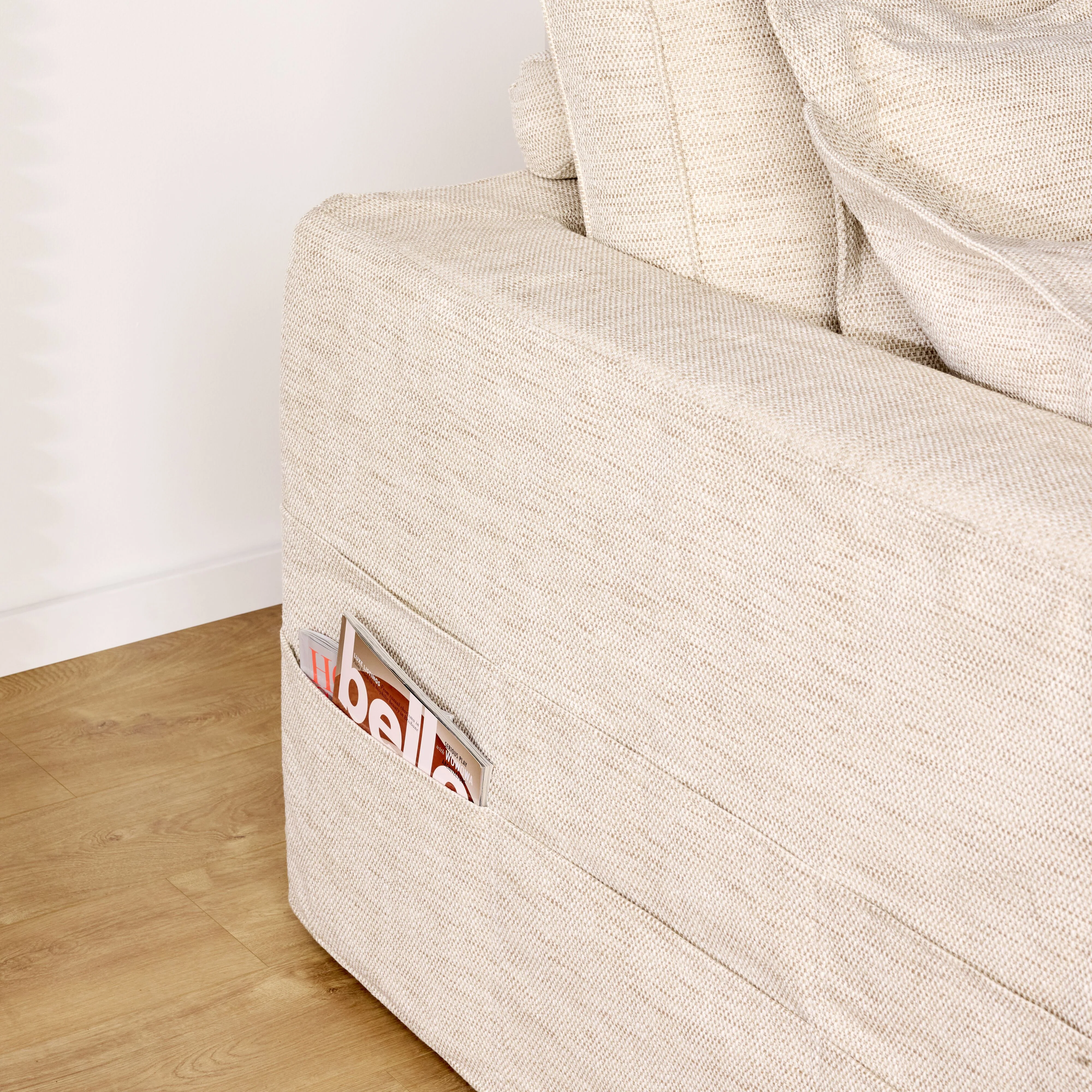 Slouch 3 Seater Sofa Natural Weave - Image 9