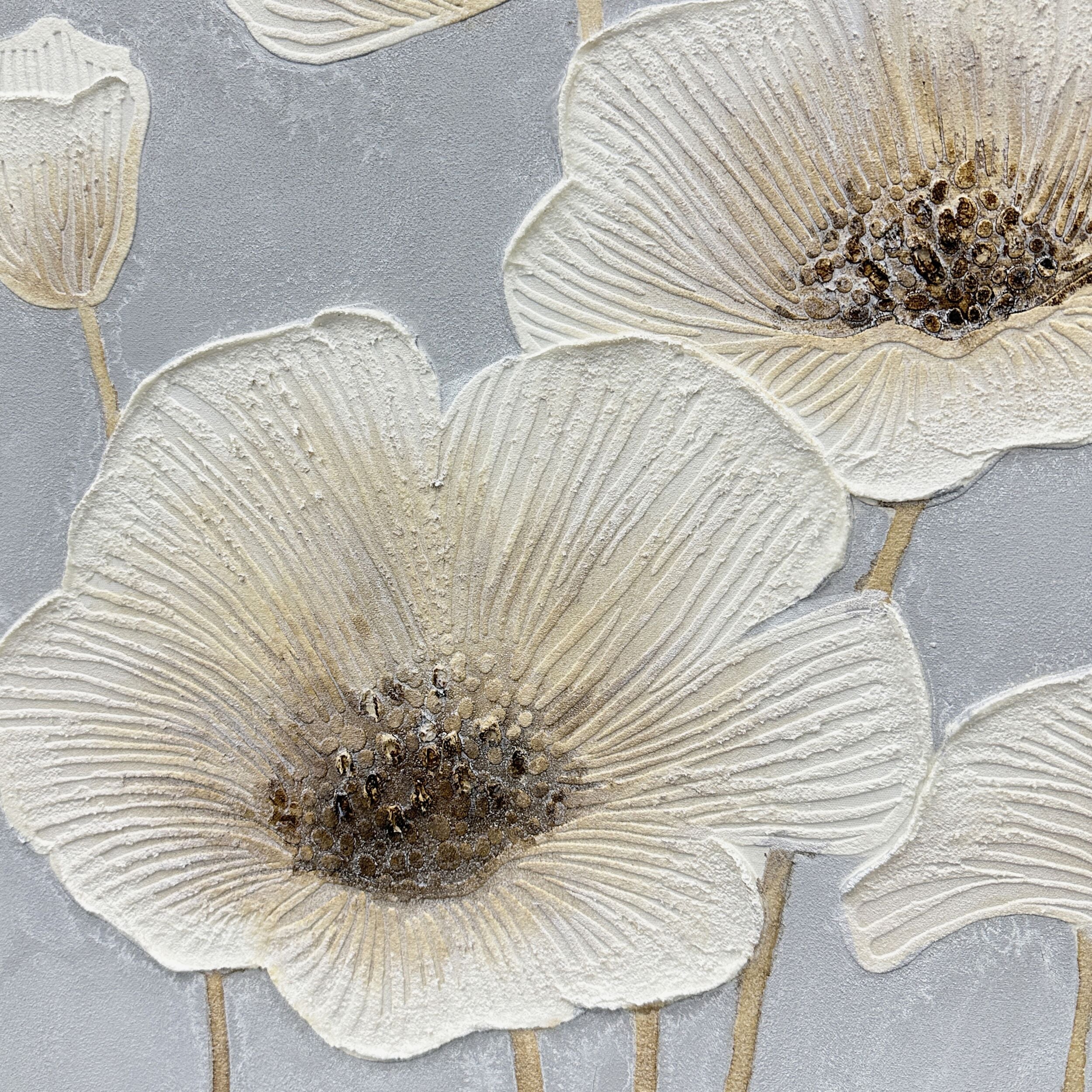 Soft Petals Framed Textured Print 100x60cm - Image 3