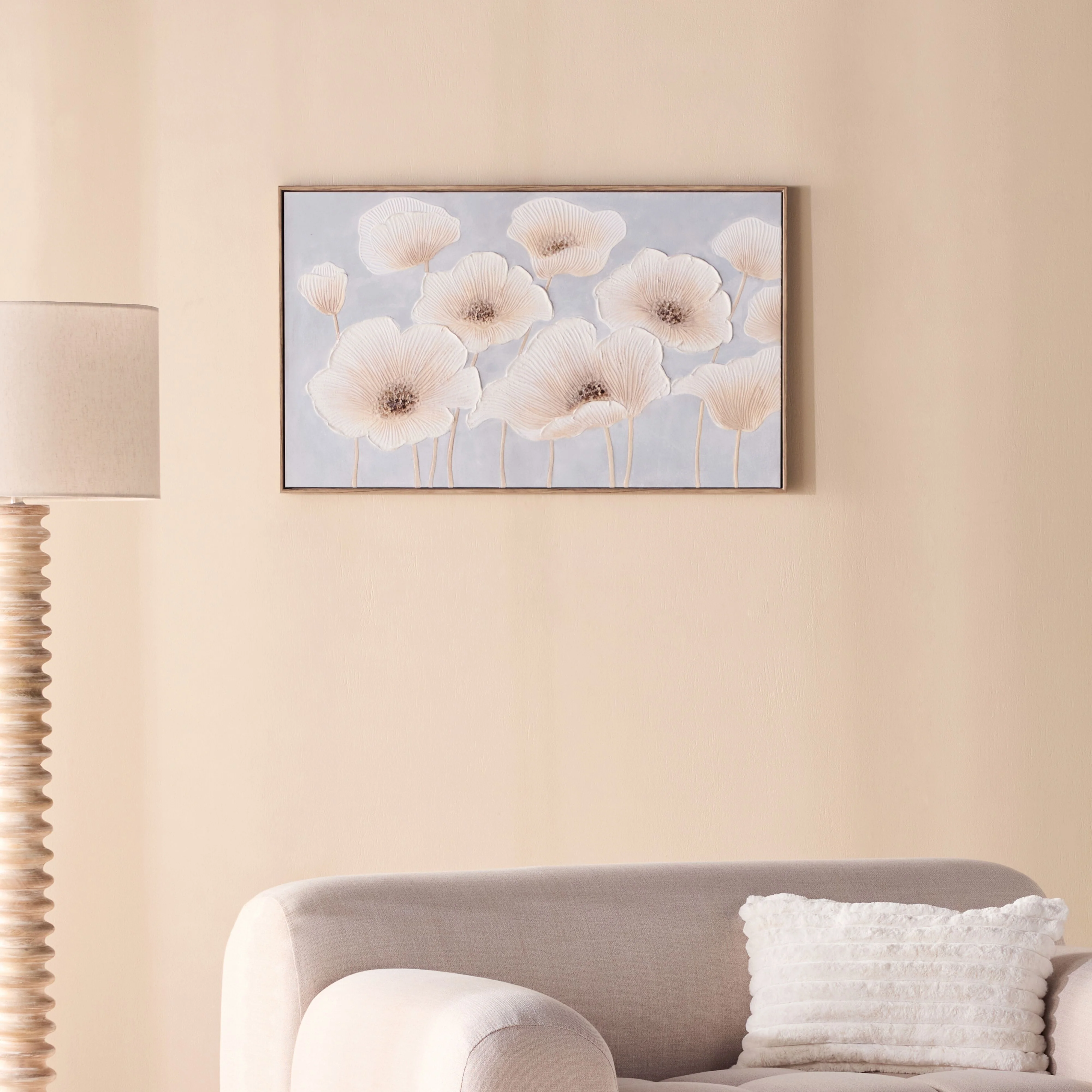 Soft Petals Framed Textured Print 100x60cm - Image 4