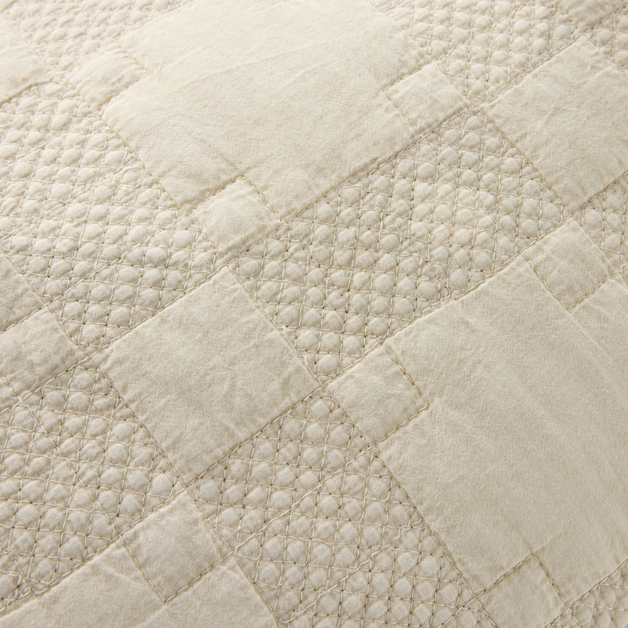 Soho Soft Washed Voile Quilted Coverlet Sand 220x240cm - Image 2