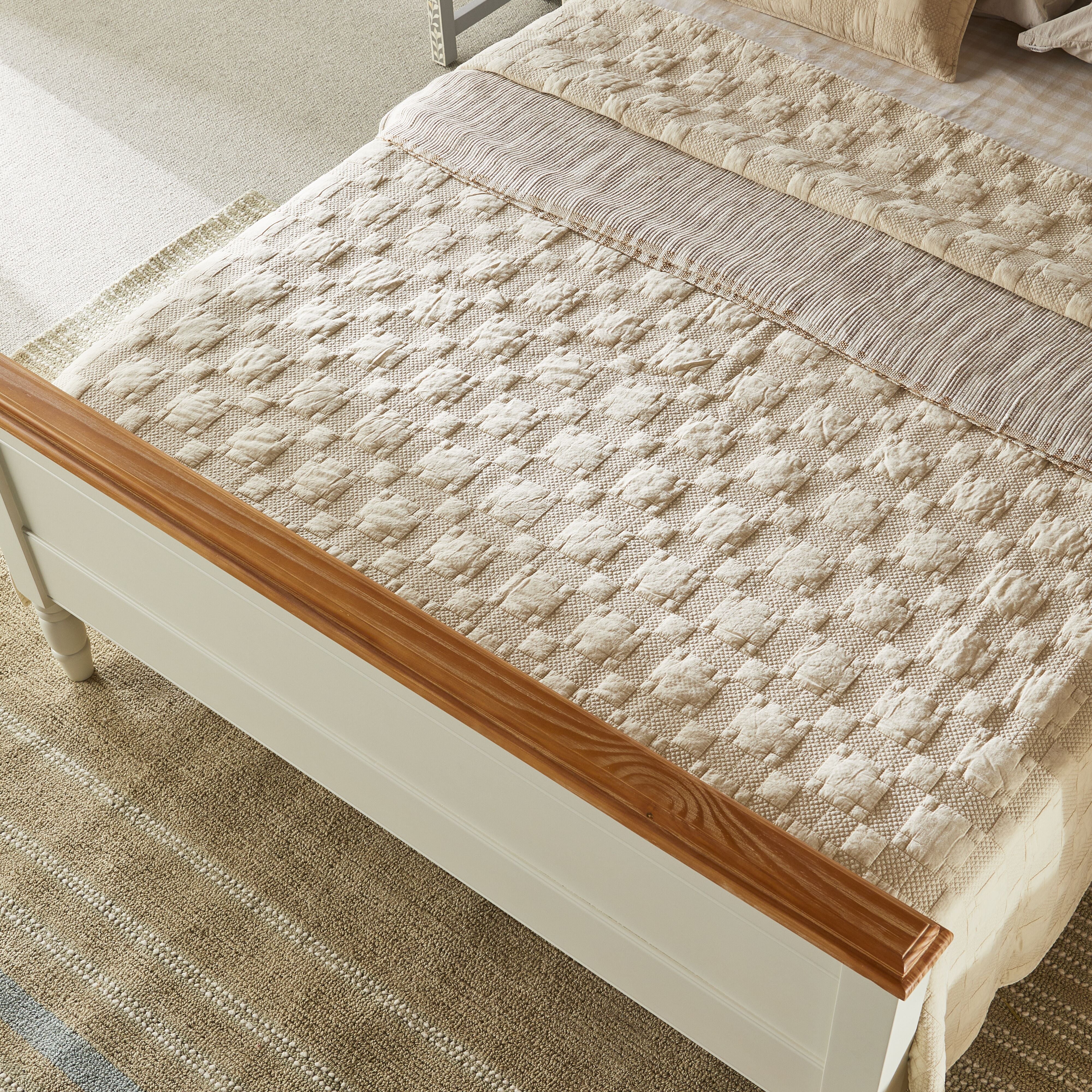 Soho Soft Washed Voile Quilted Coverlet Sand 220x240cm - Image 3