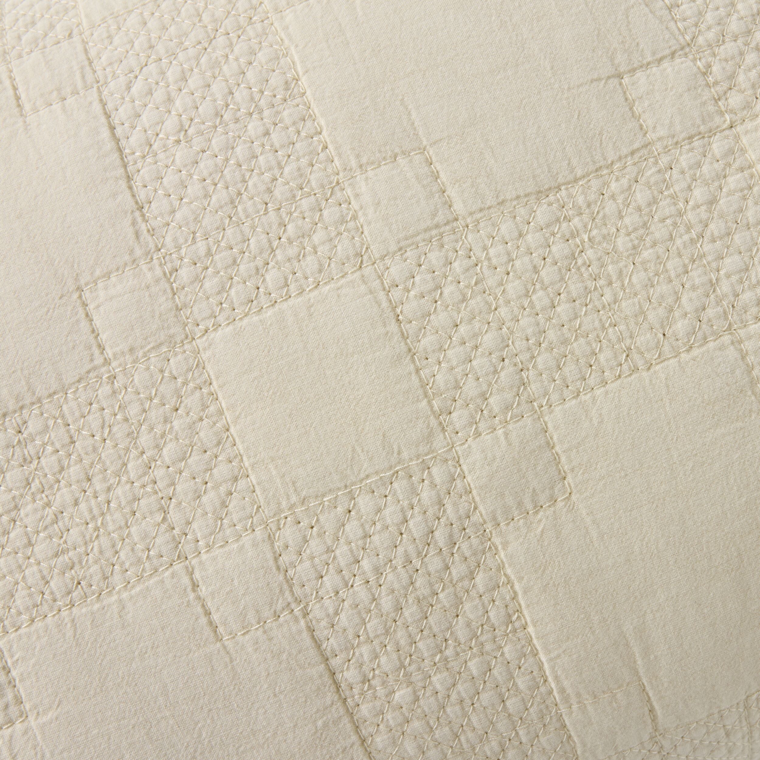 Soho Soft Washed Voile Quilted Cushion Sand 35x55cm - Image 3