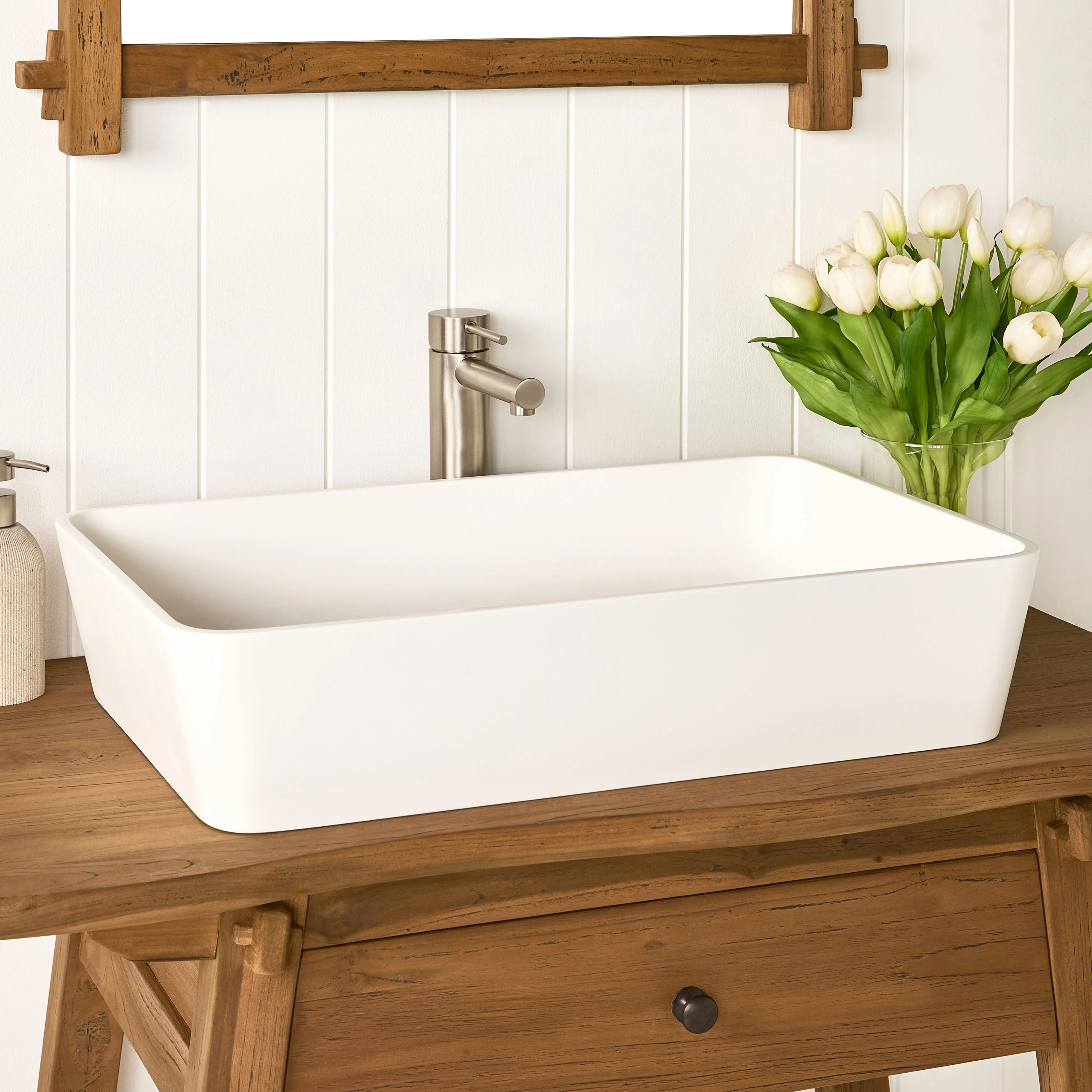 Solid Surface Square Basin 600X400X120mm - Image 6