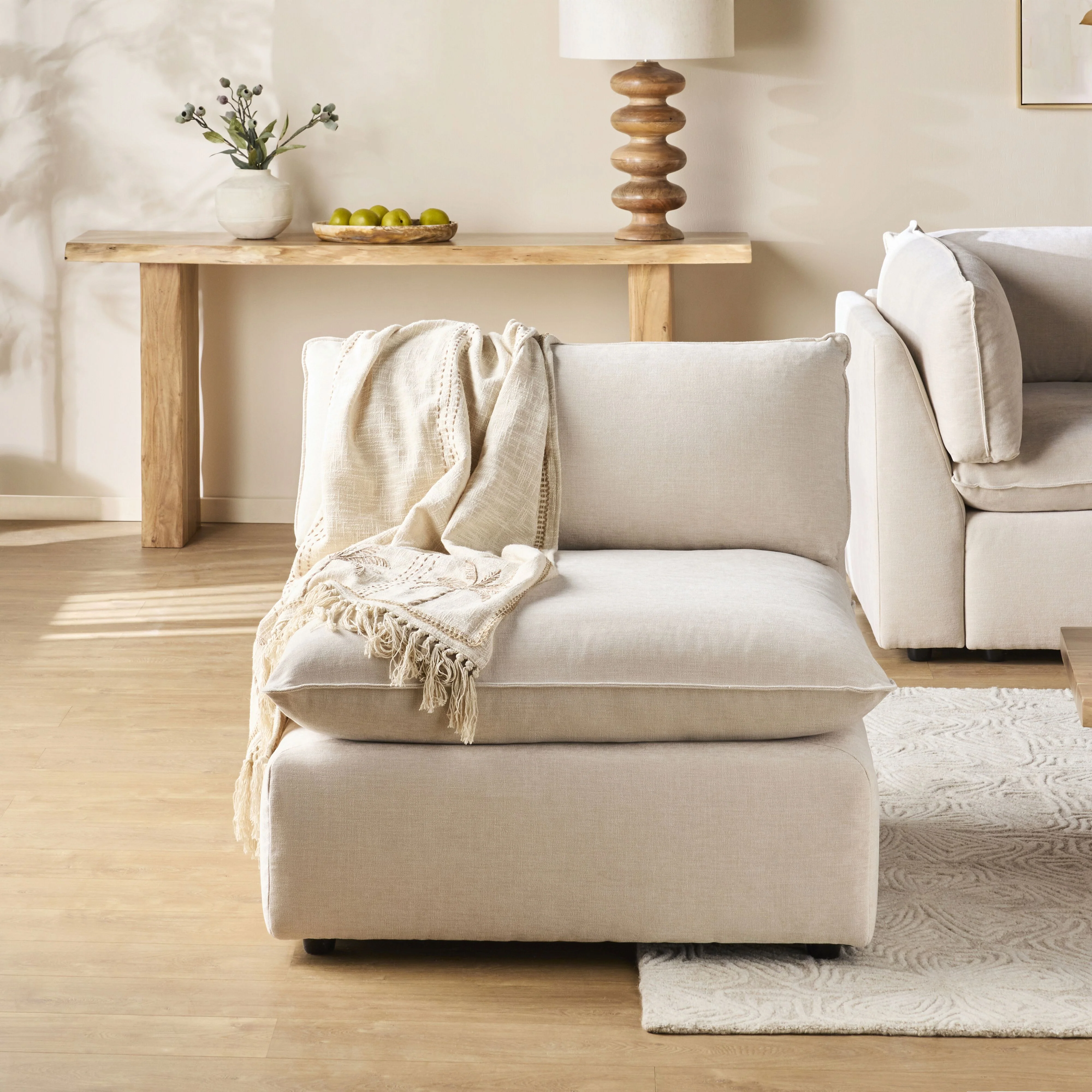 Sora Armless Sofa Ivory - Image 6
