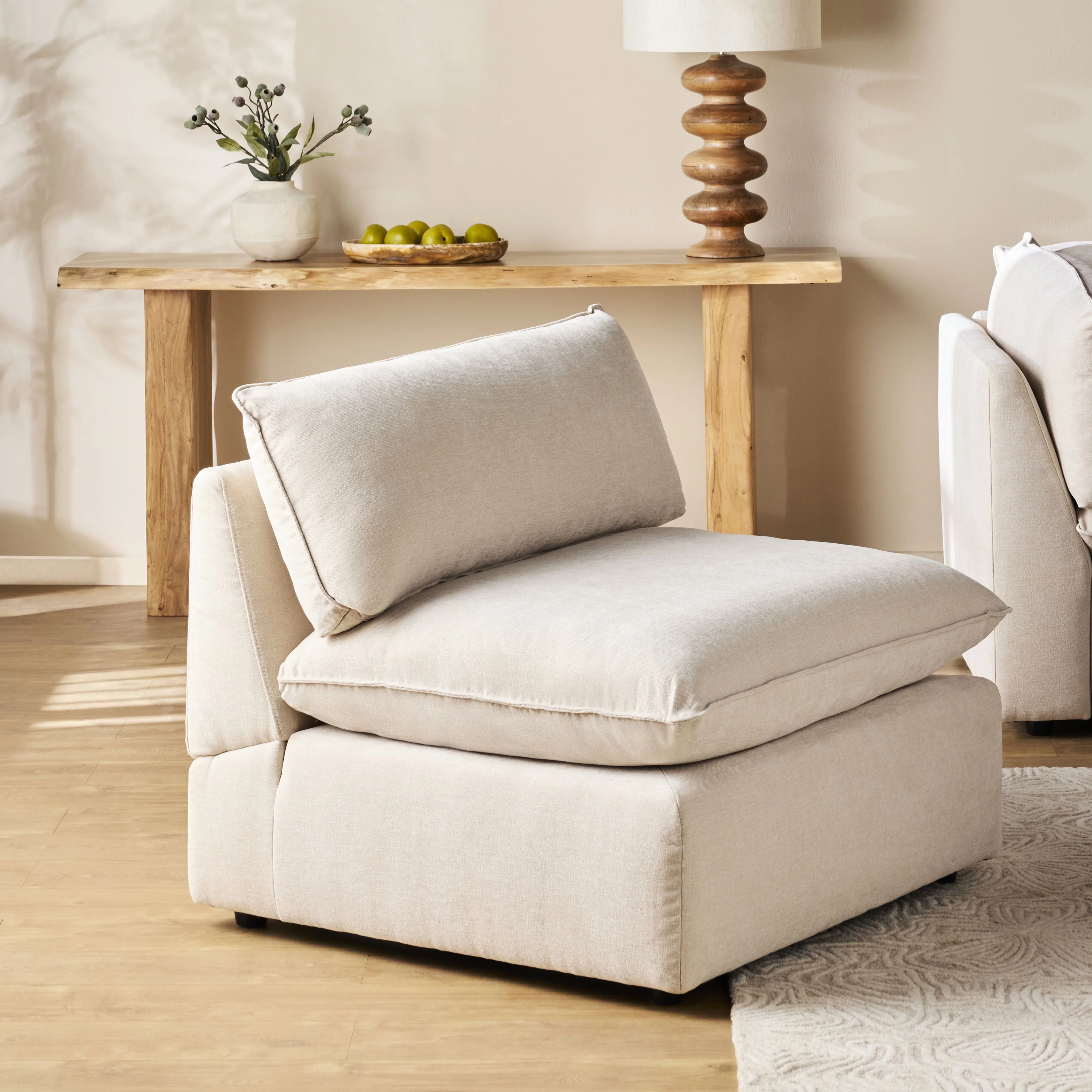 Sora Armless Sofa Ivory - Image 7