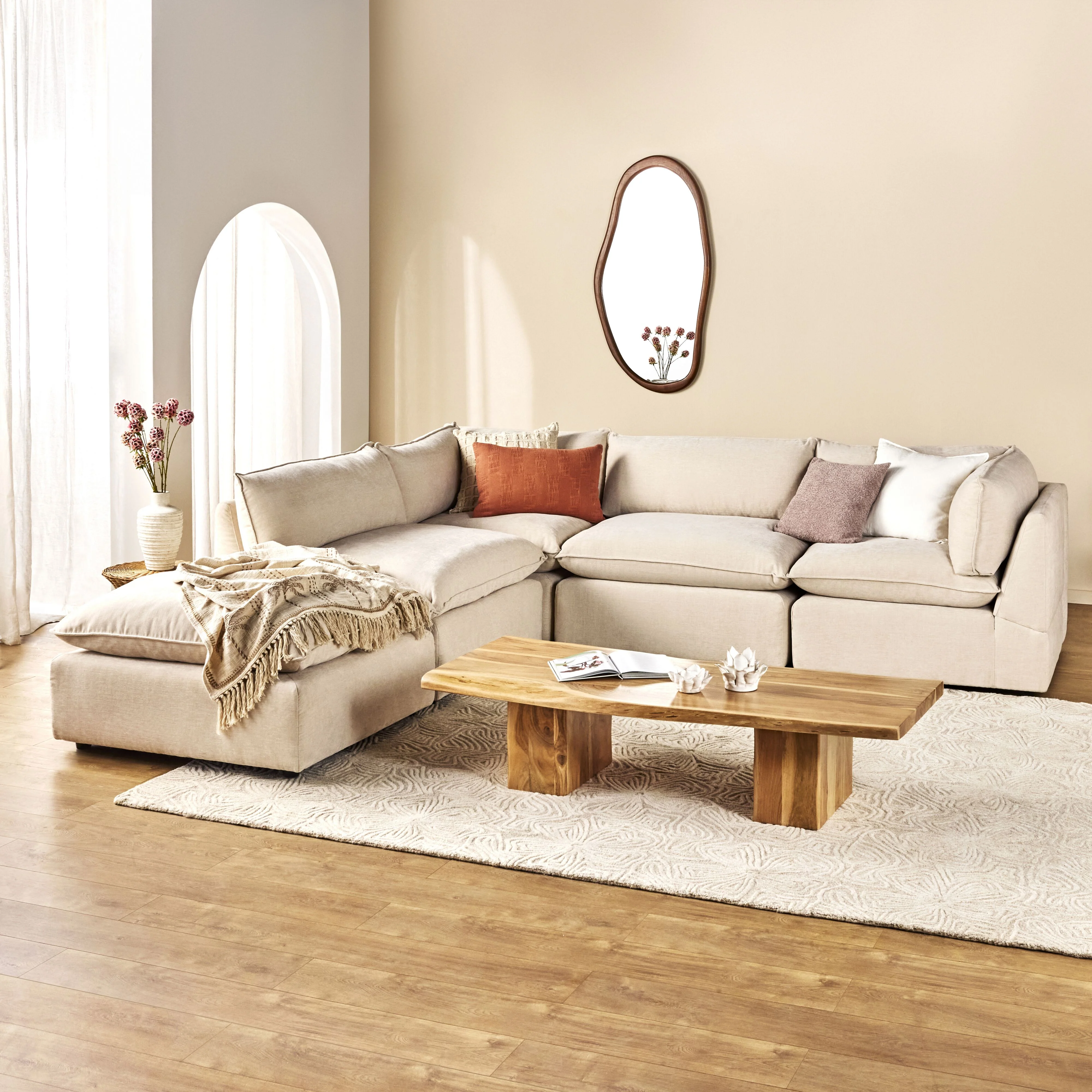 Sora Corner Sofa Ivory - Image 10