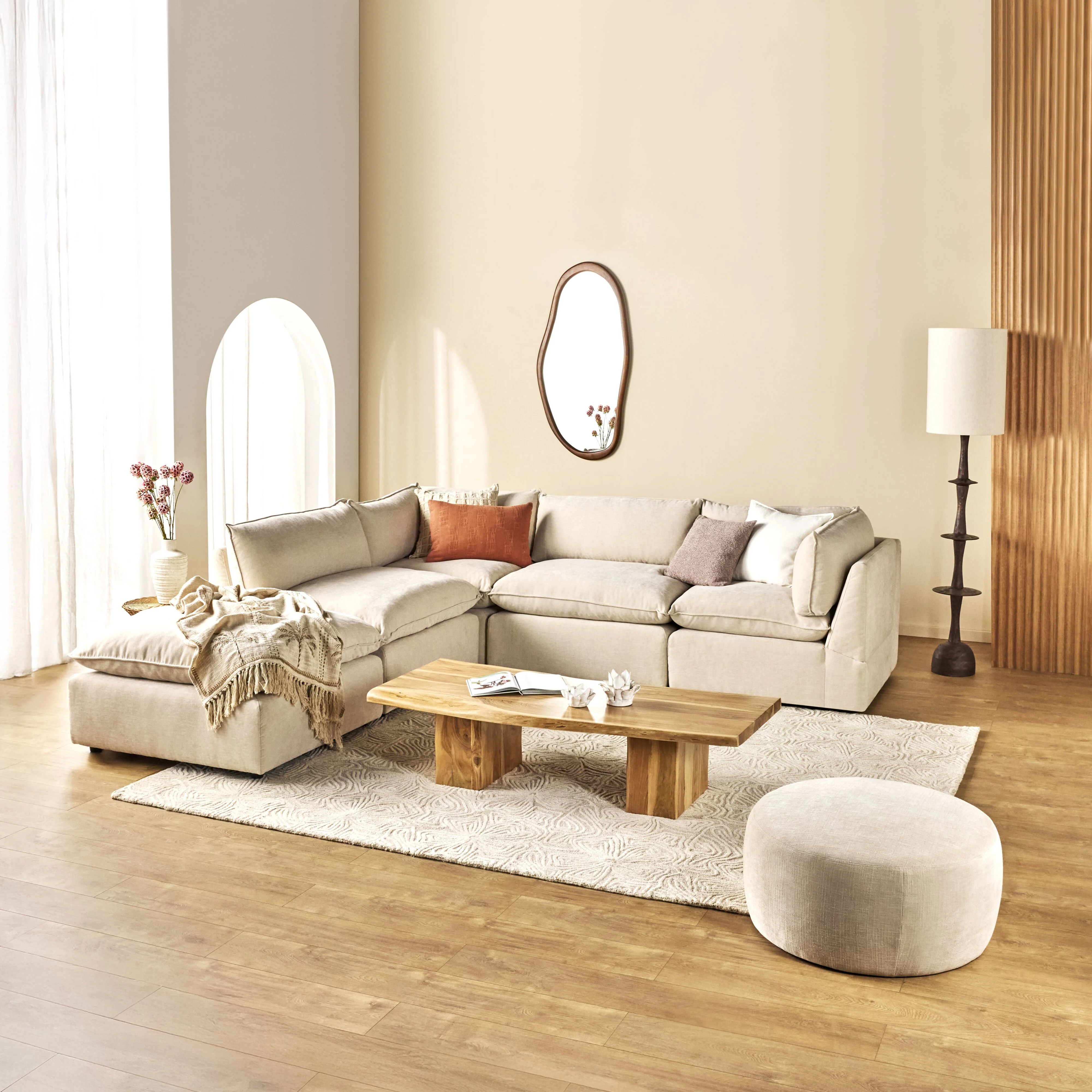 Sora Corner Sofa Ivory - Image 13