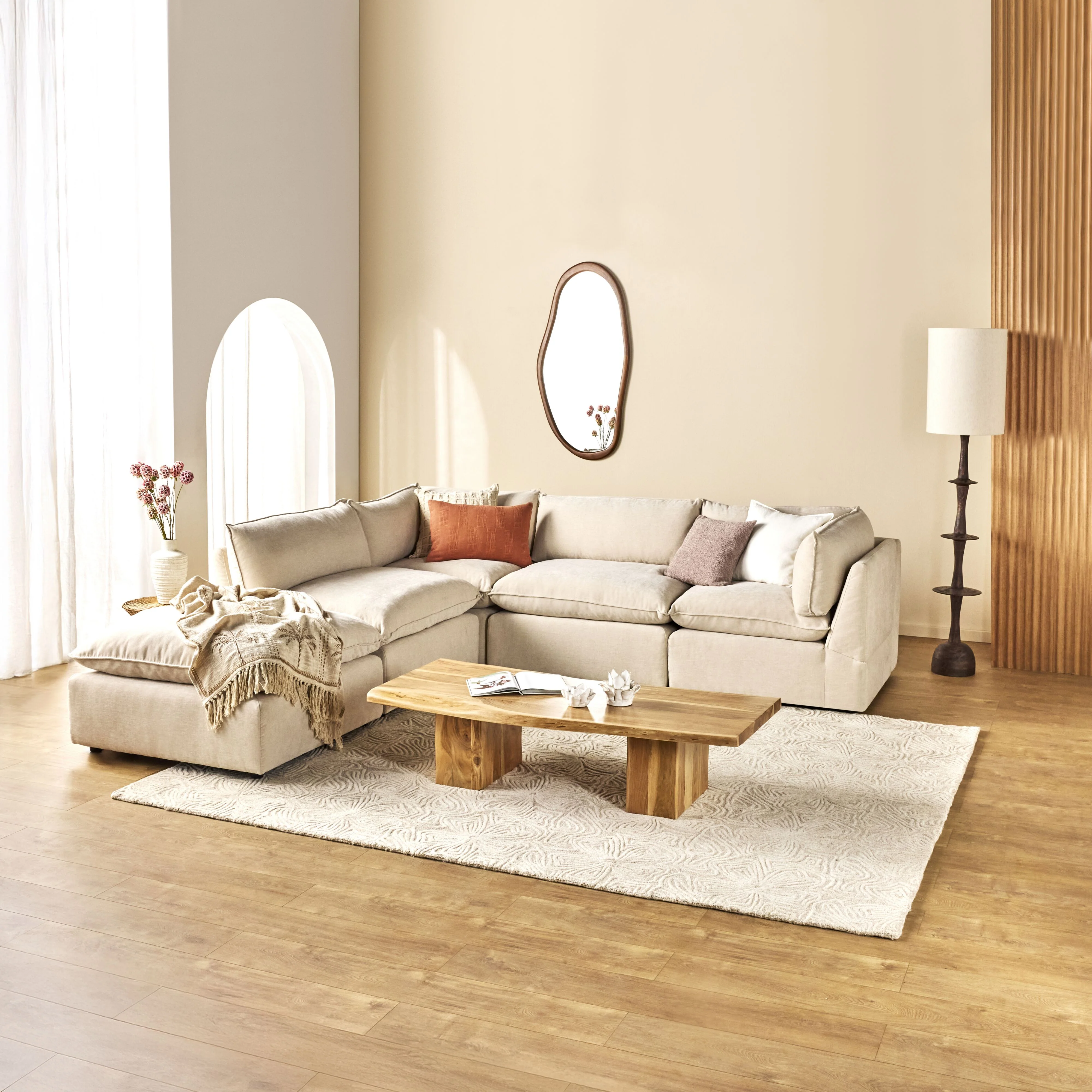 Sora Corner Sofa Ivory - Image 14
