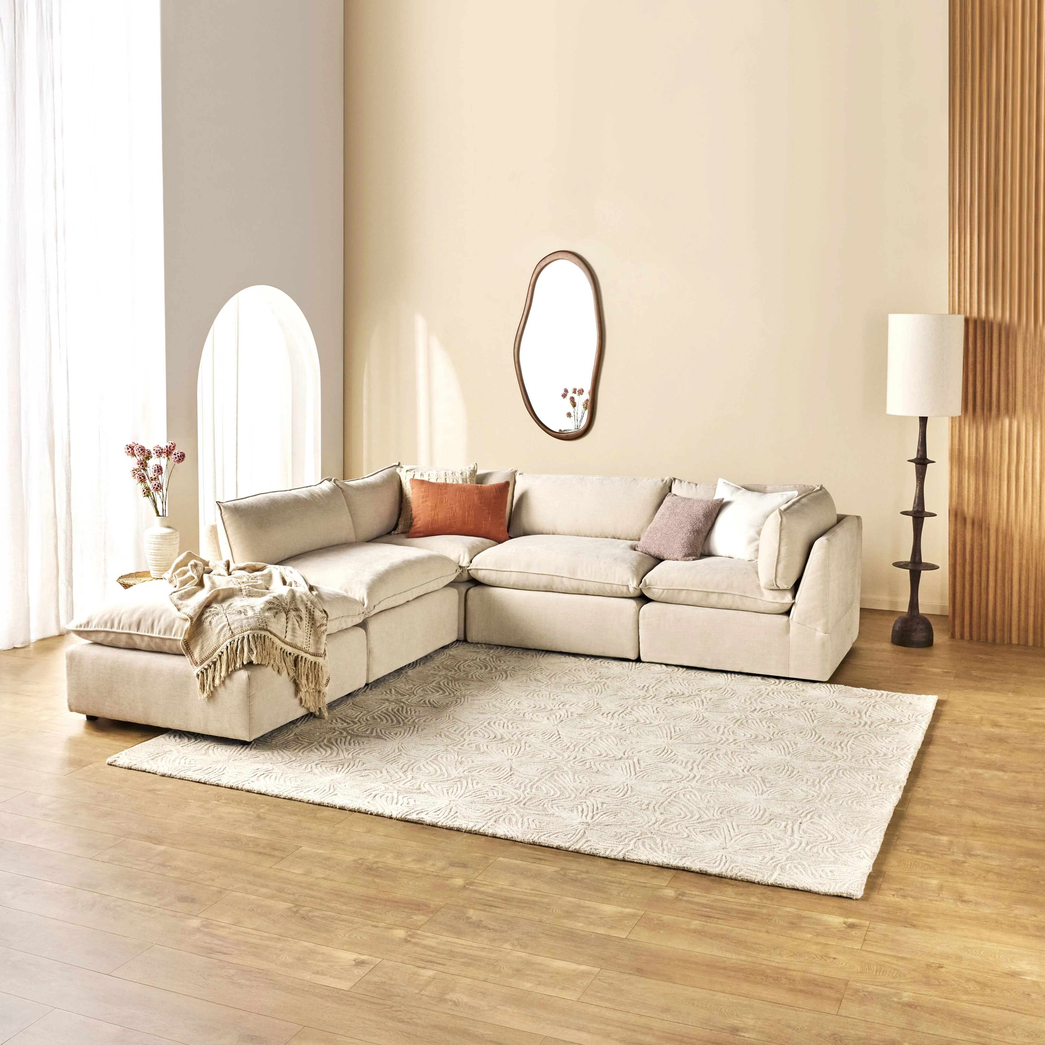 Sora Corner Sofa Ivory - Image 15