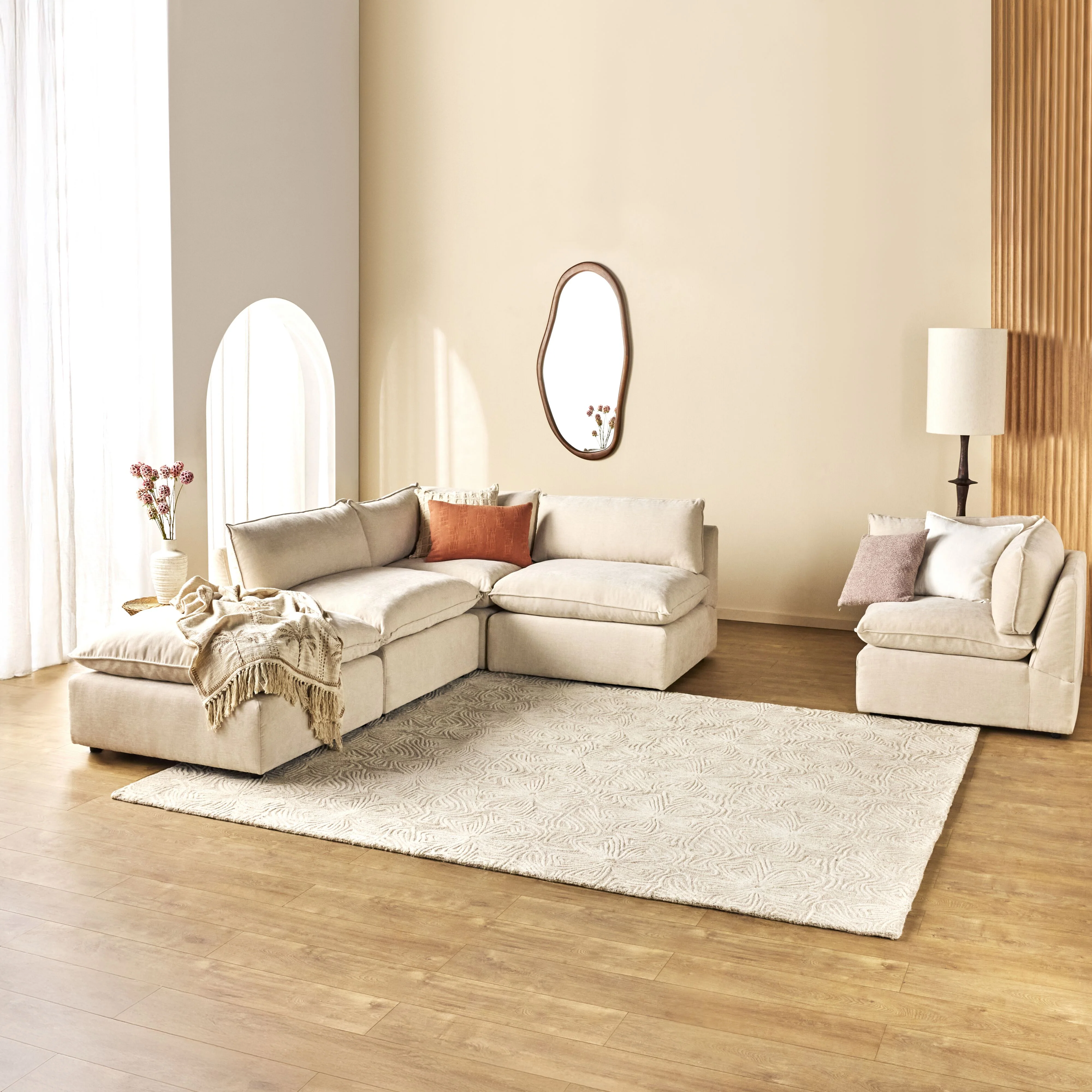 Sora Corner Sofa Ivory - Image 16