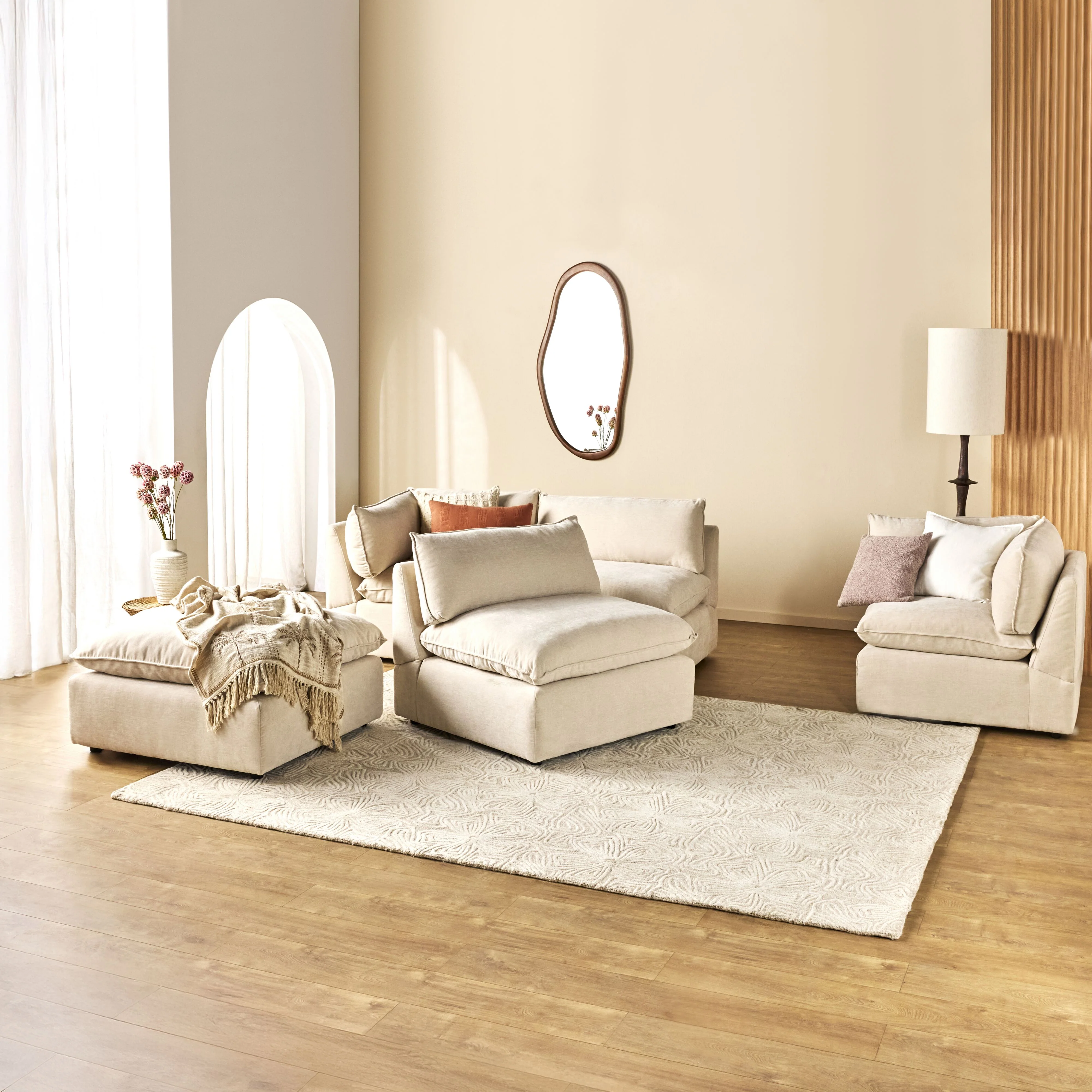 Sora Corner Sofa Ivory - Image 17