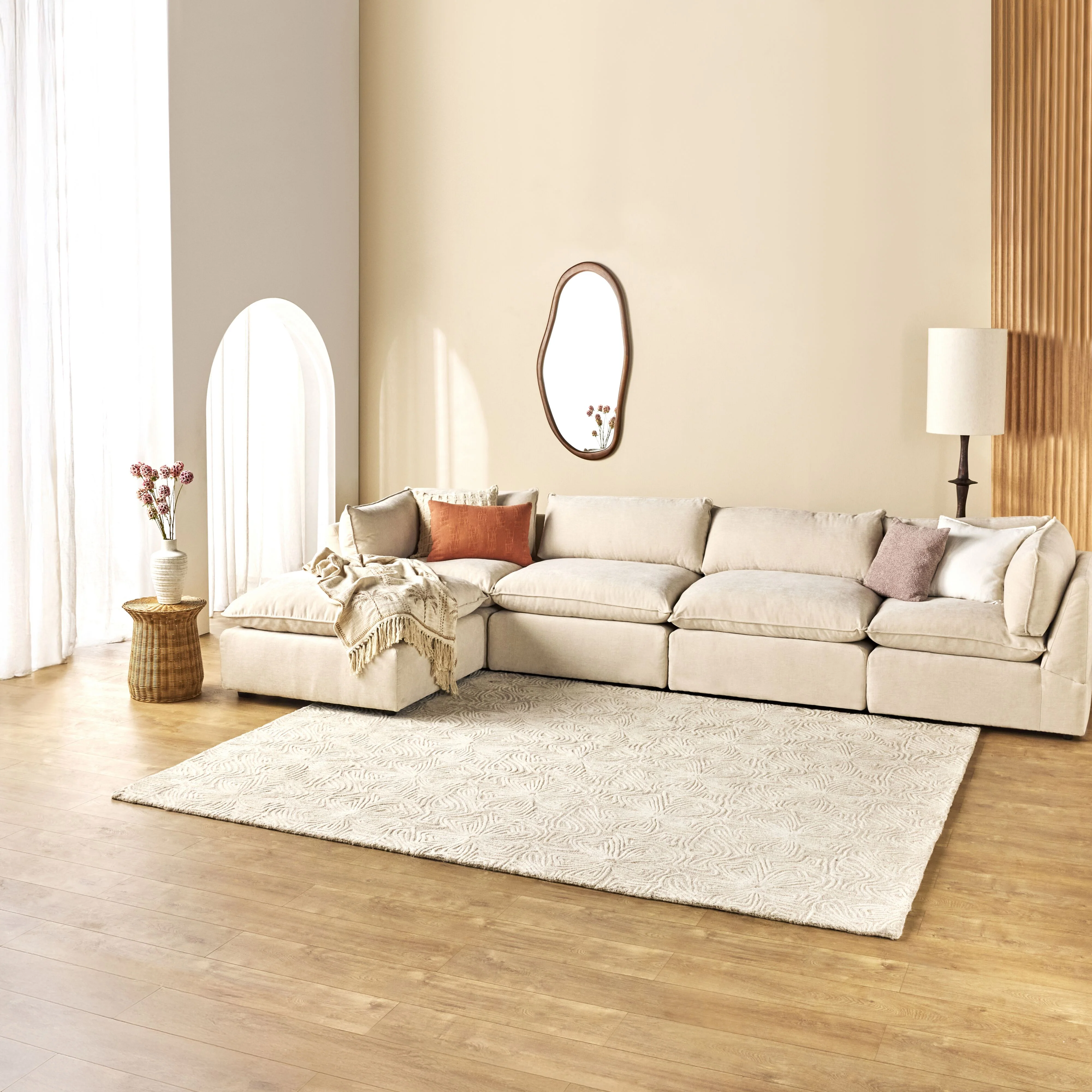 Sora Corner Sofa Ivory - Image 19