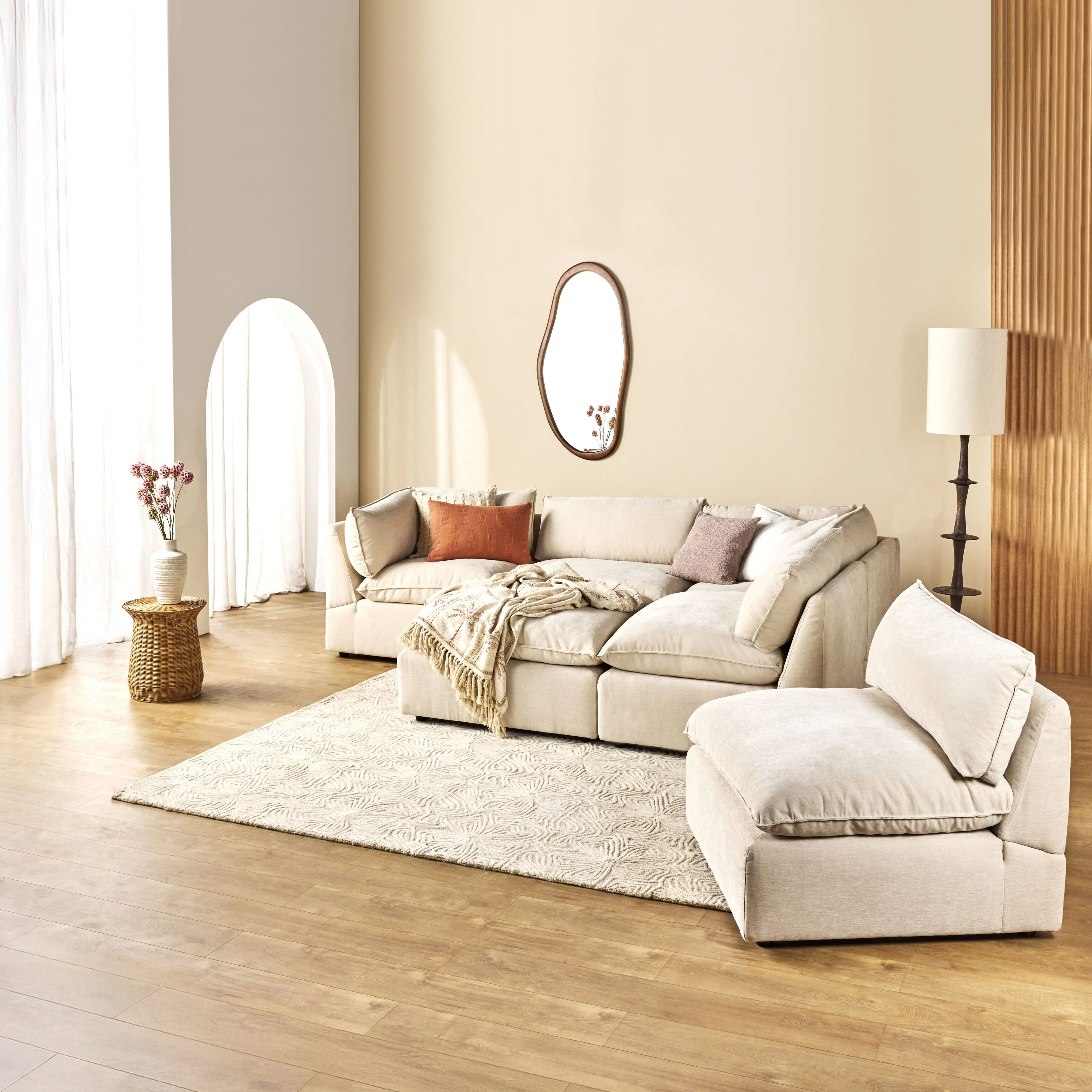 Sora Corner Sofa Ivory - Image 23