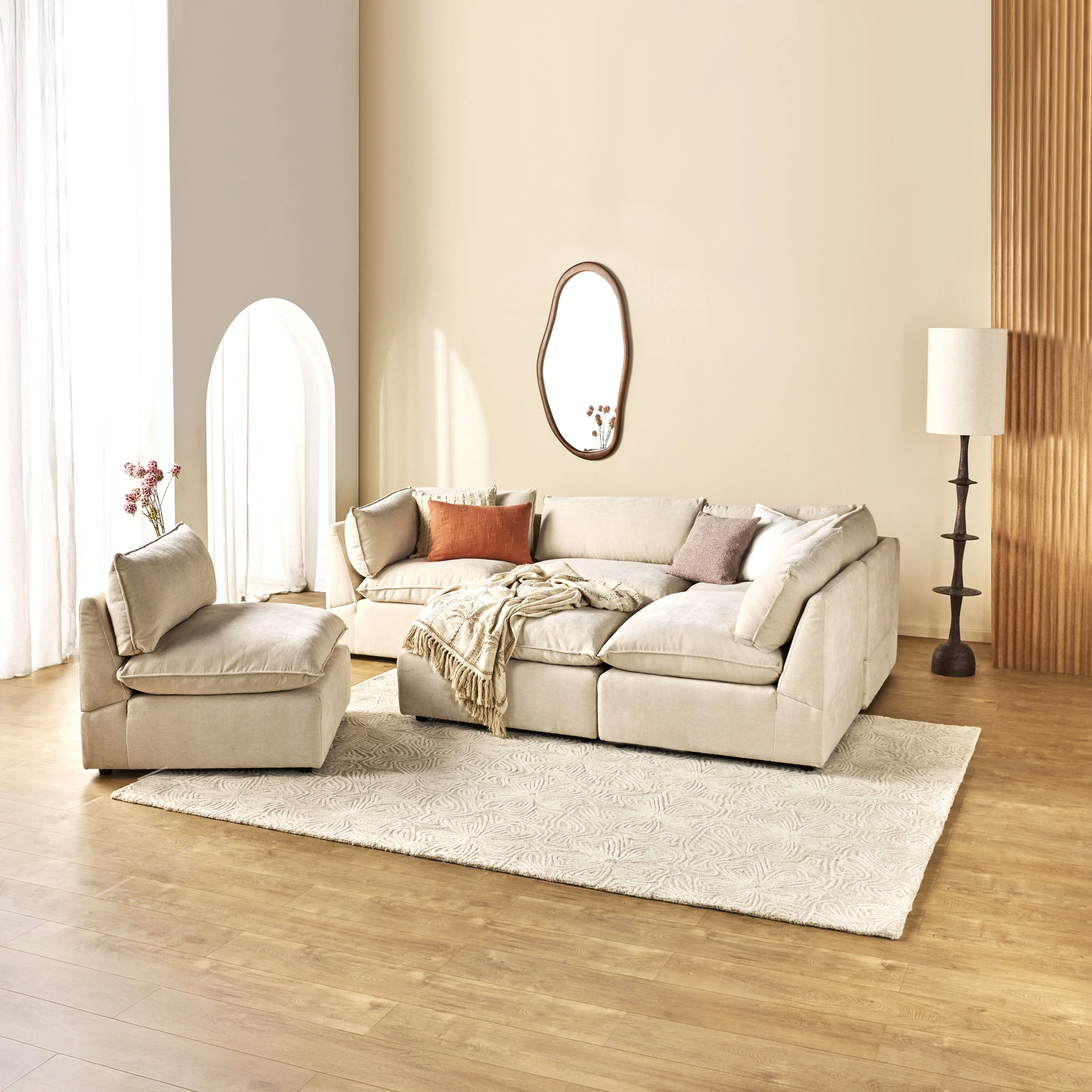 Sora Corner Sofa Ivory - Image 24