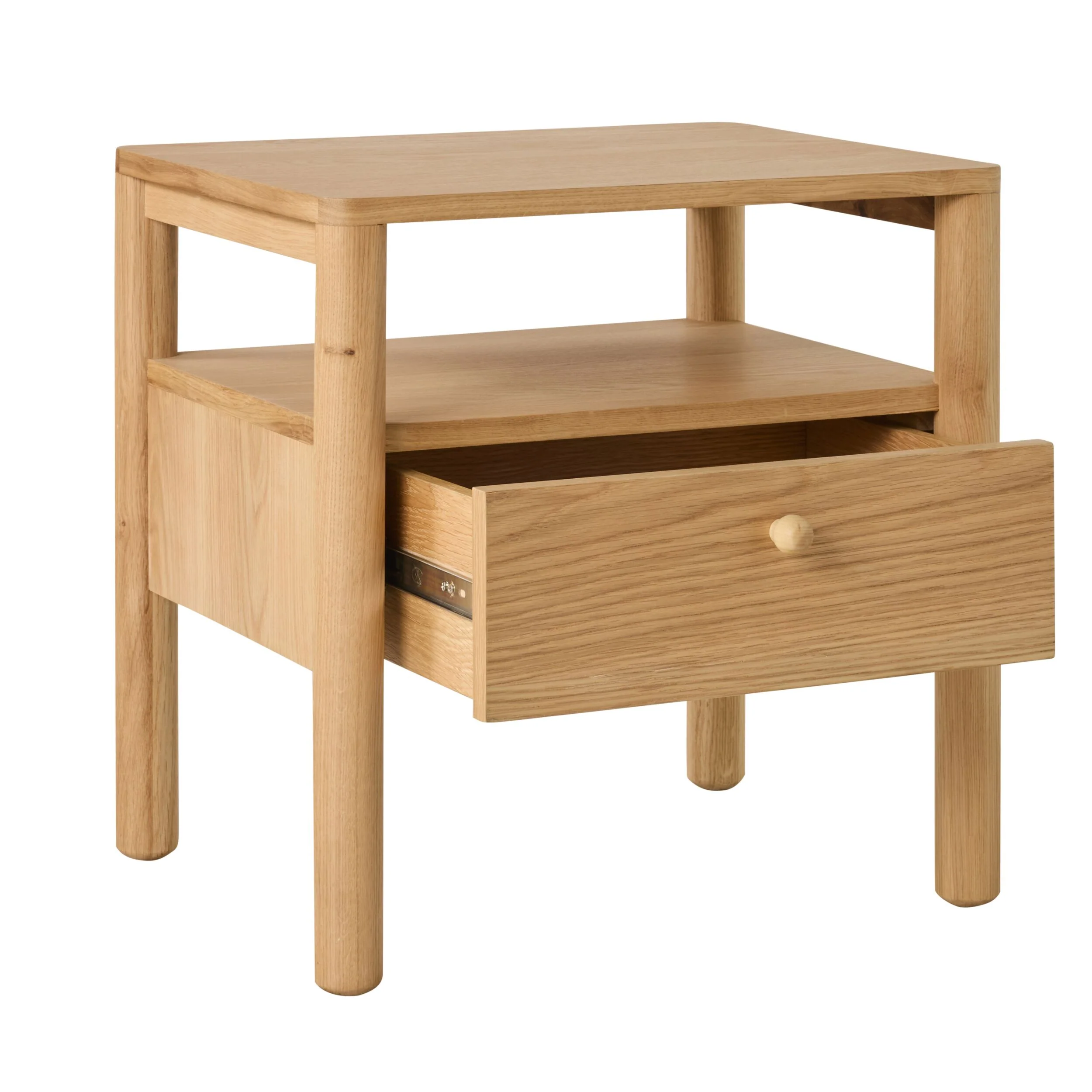 Spintara 1 Drawer Bedside Table Light Oak - Image 3