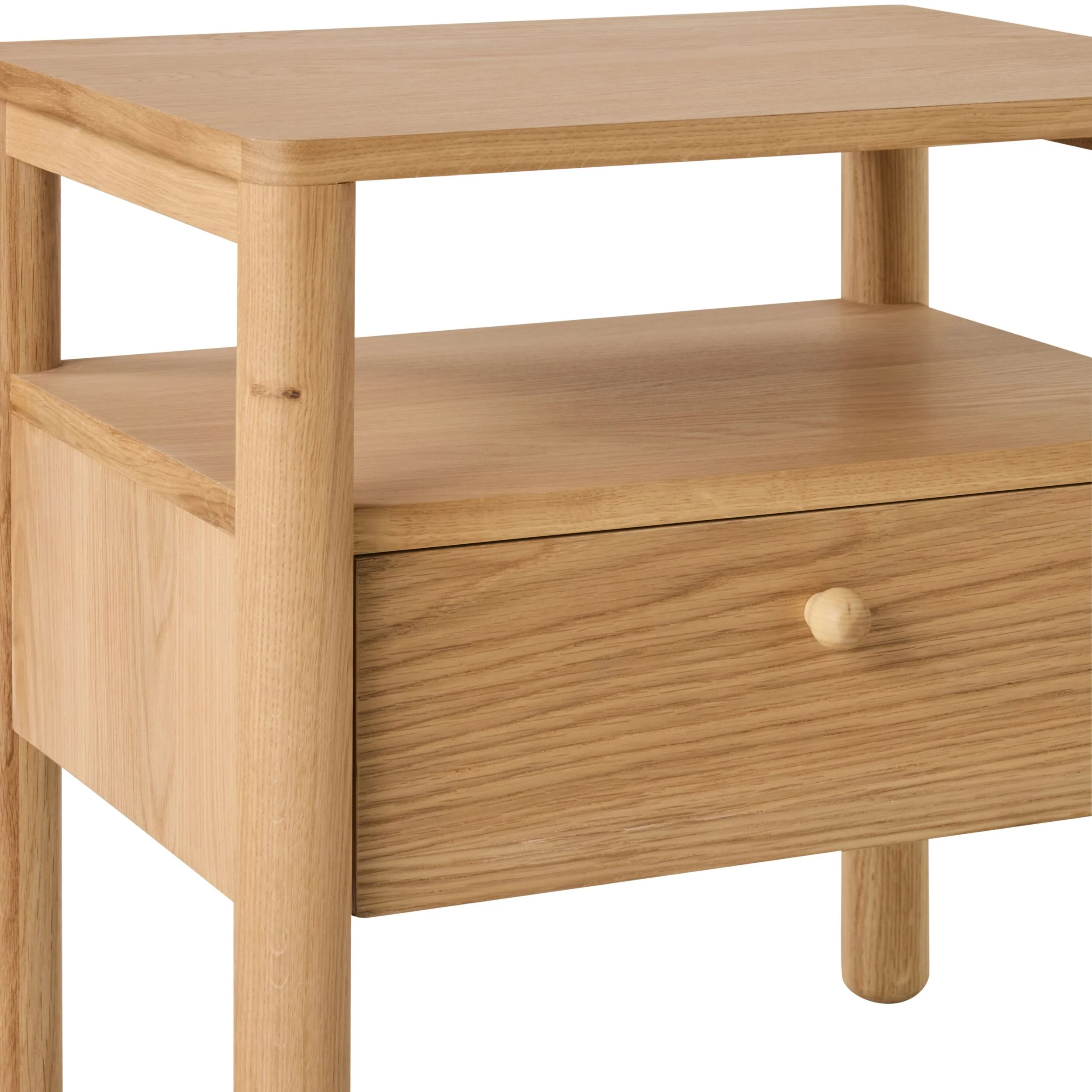 Spintara 1 Drawer Bedside Table Light Oak - Image 6