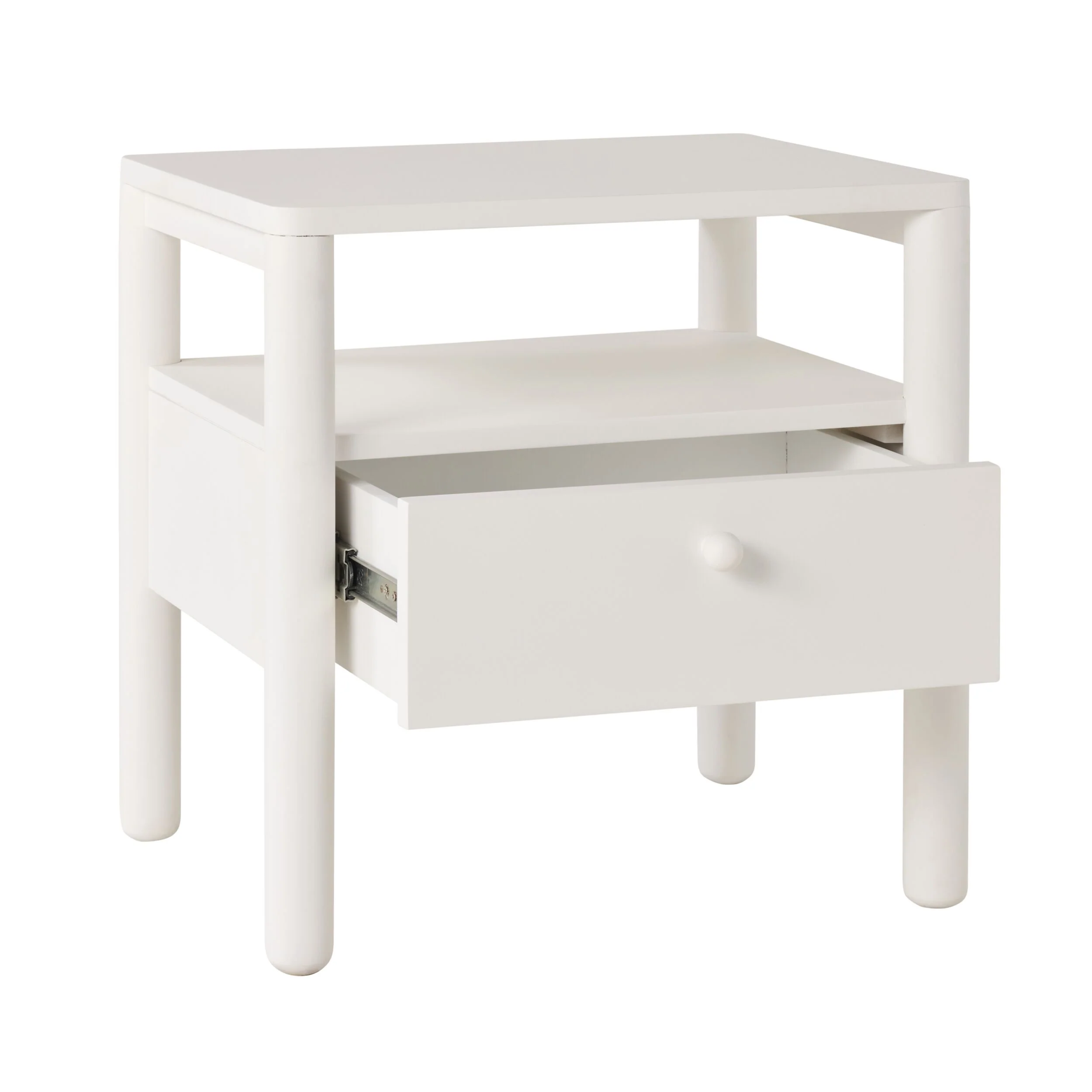 Spintara 1 Drawer Bedside Table White - Image 3