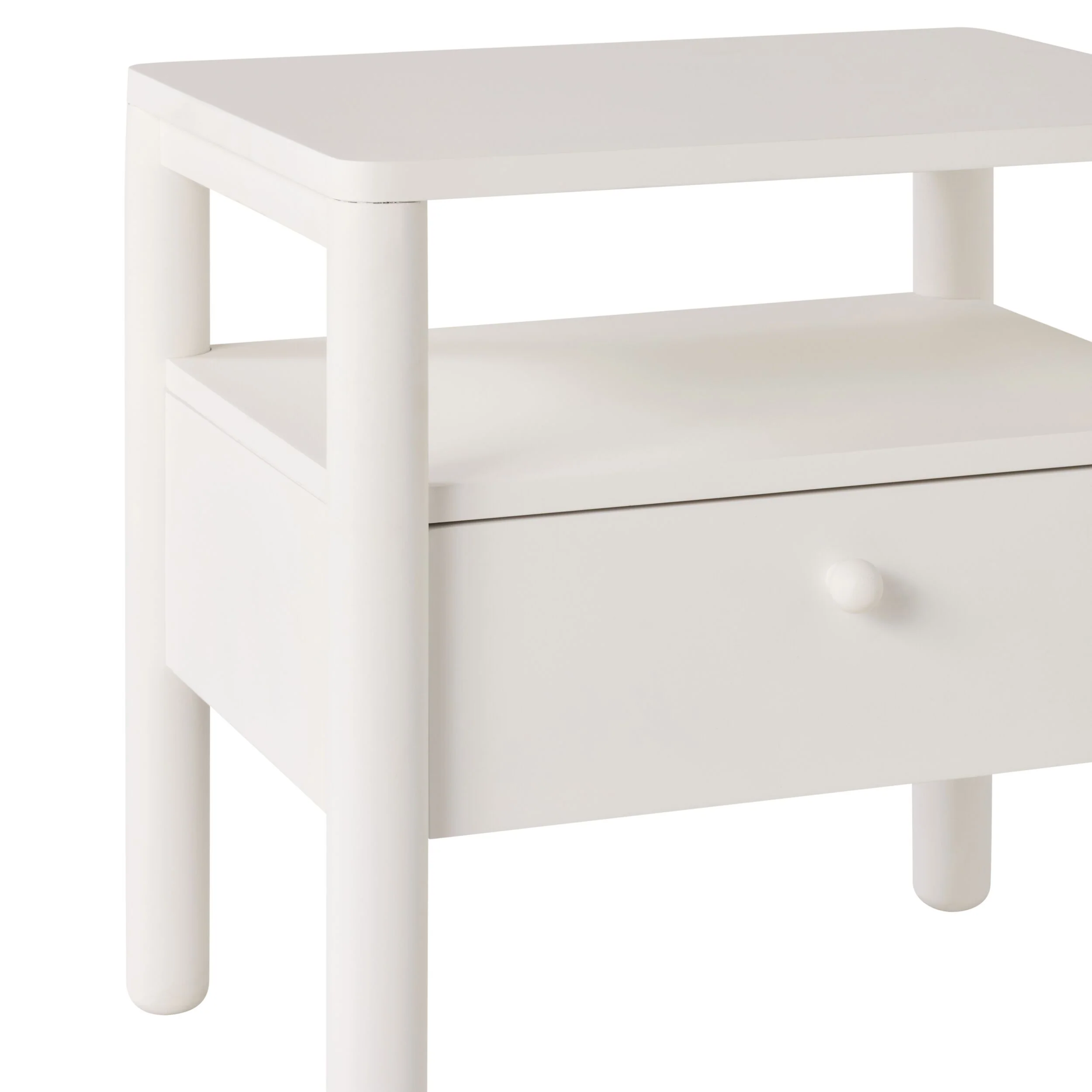 Spintara 1 Drawer Bedside Table White - Image 6