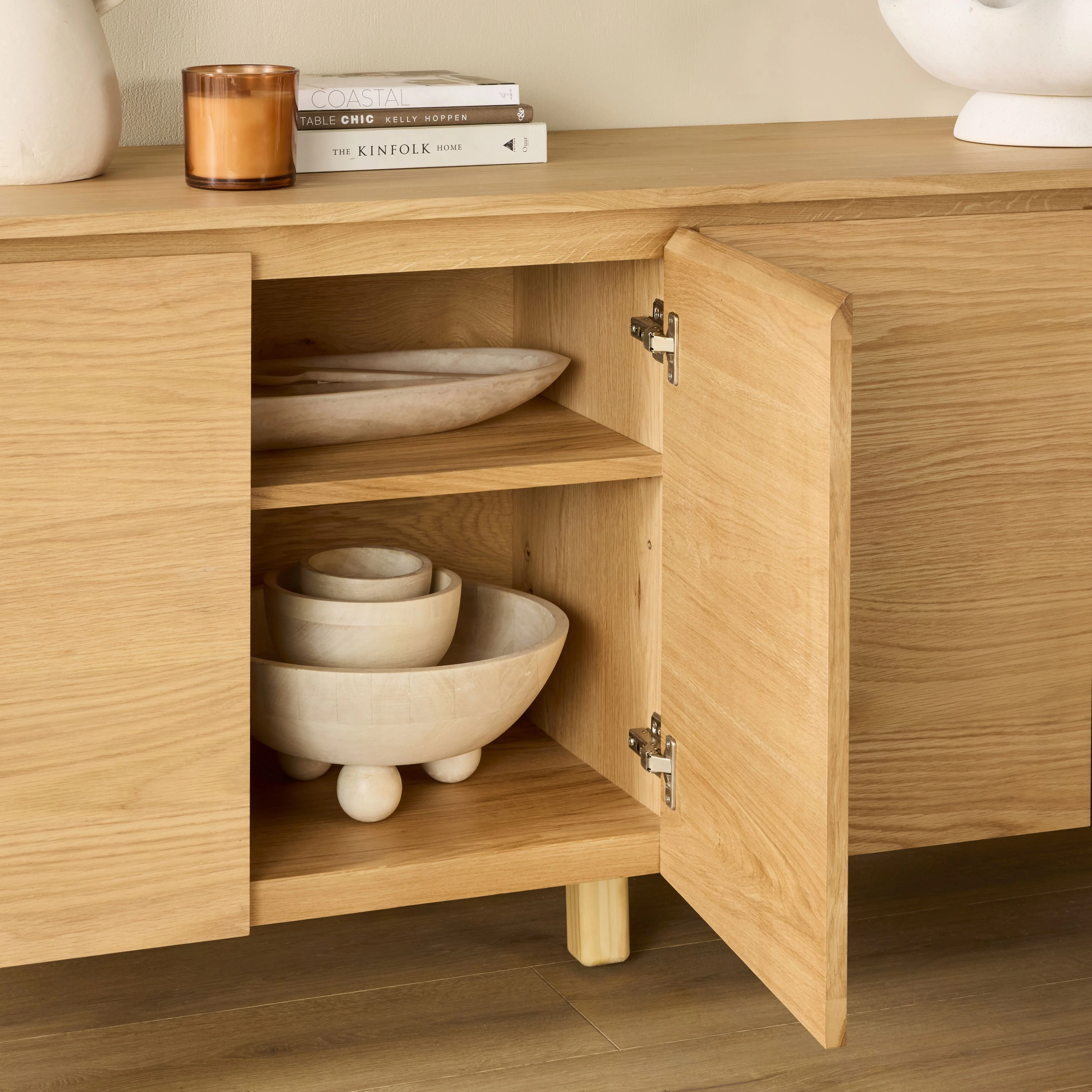 Spintara 4 Door Sideboard Light Oak - Image 12